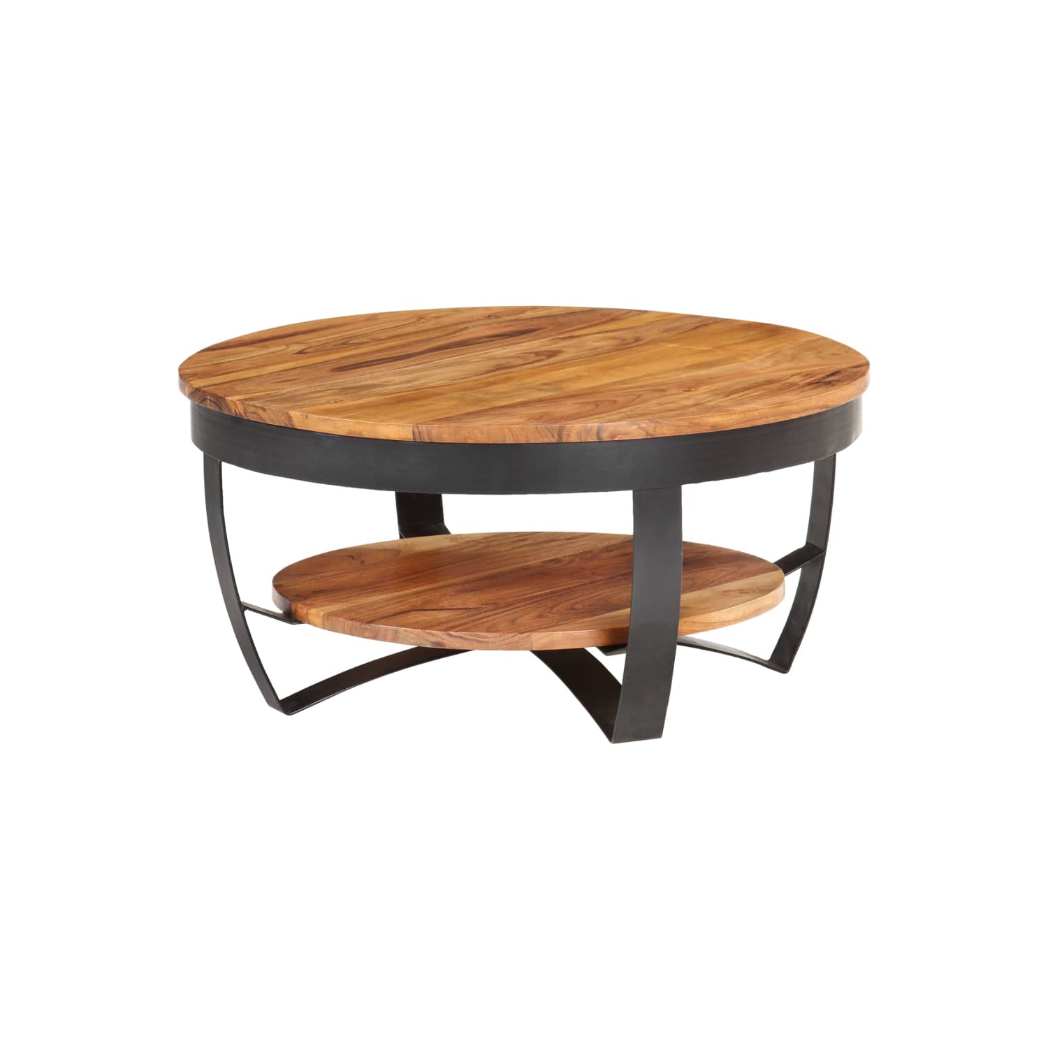 vidaXL Coffee Table 25.6"x25.6"x12.6" Solid Acacia Wood