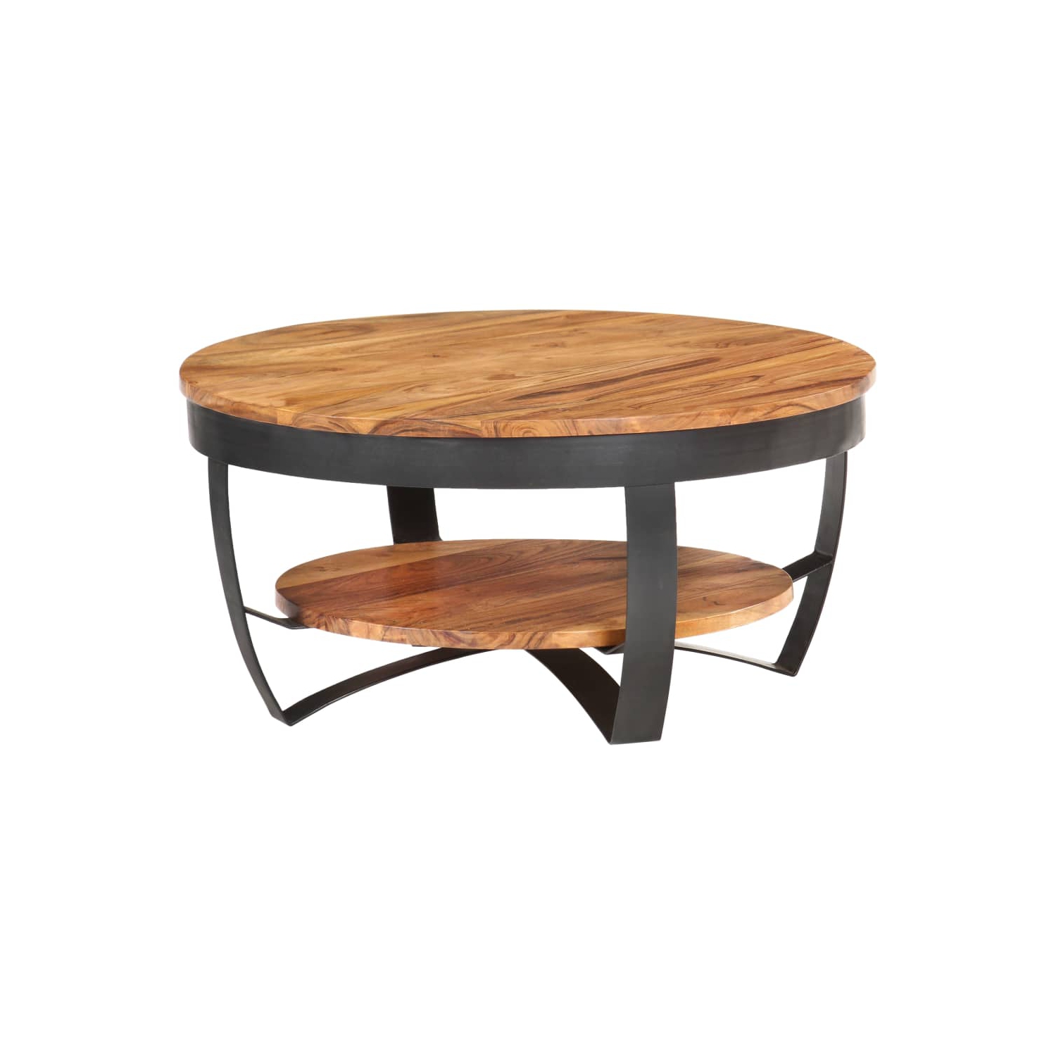 vidaXL Coffee Table 25.6"x25.6"x12.6" Solid Acacia Wood