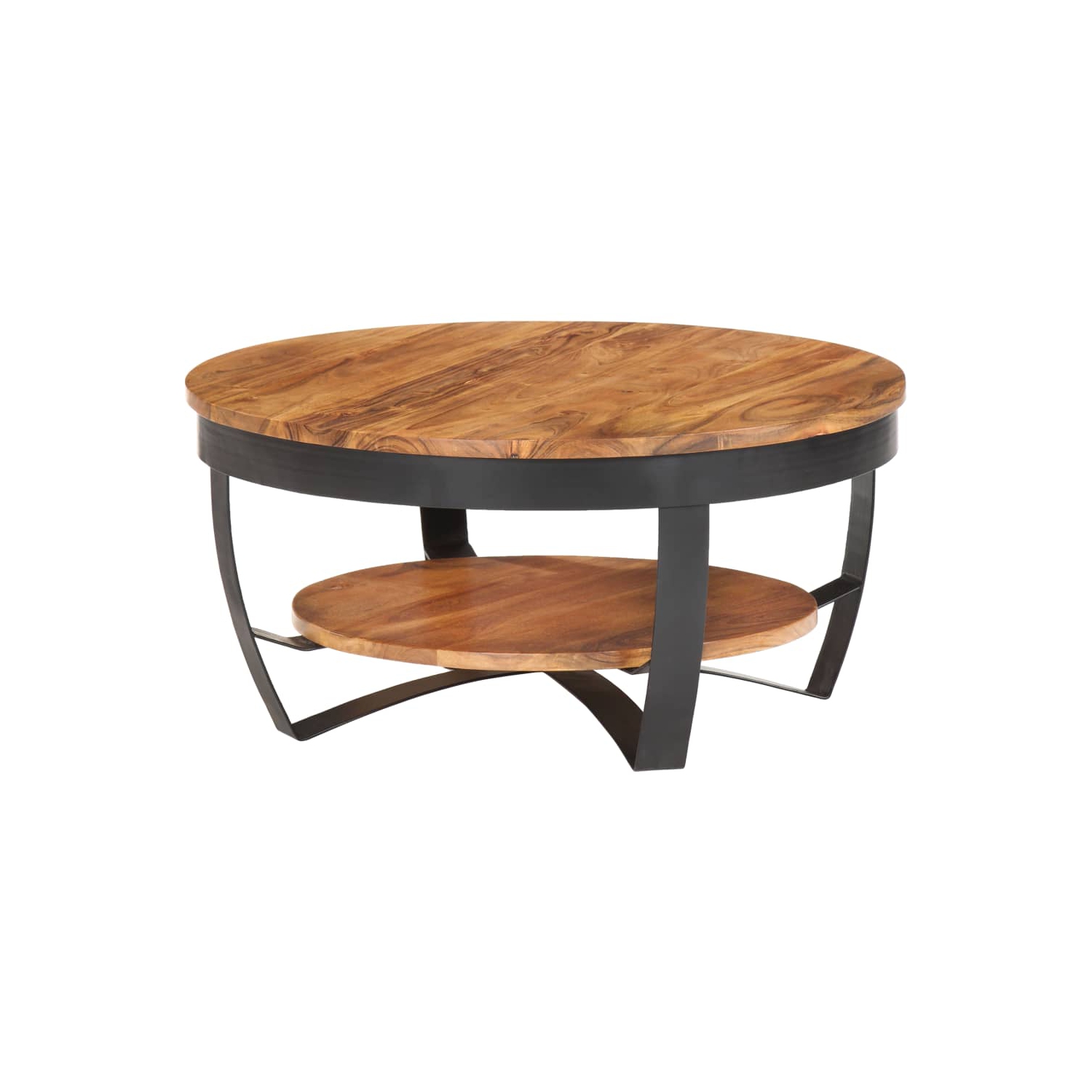 vidaXL Coffee Table 25.6"x25.6"x12.6" Solid Acacia Wood