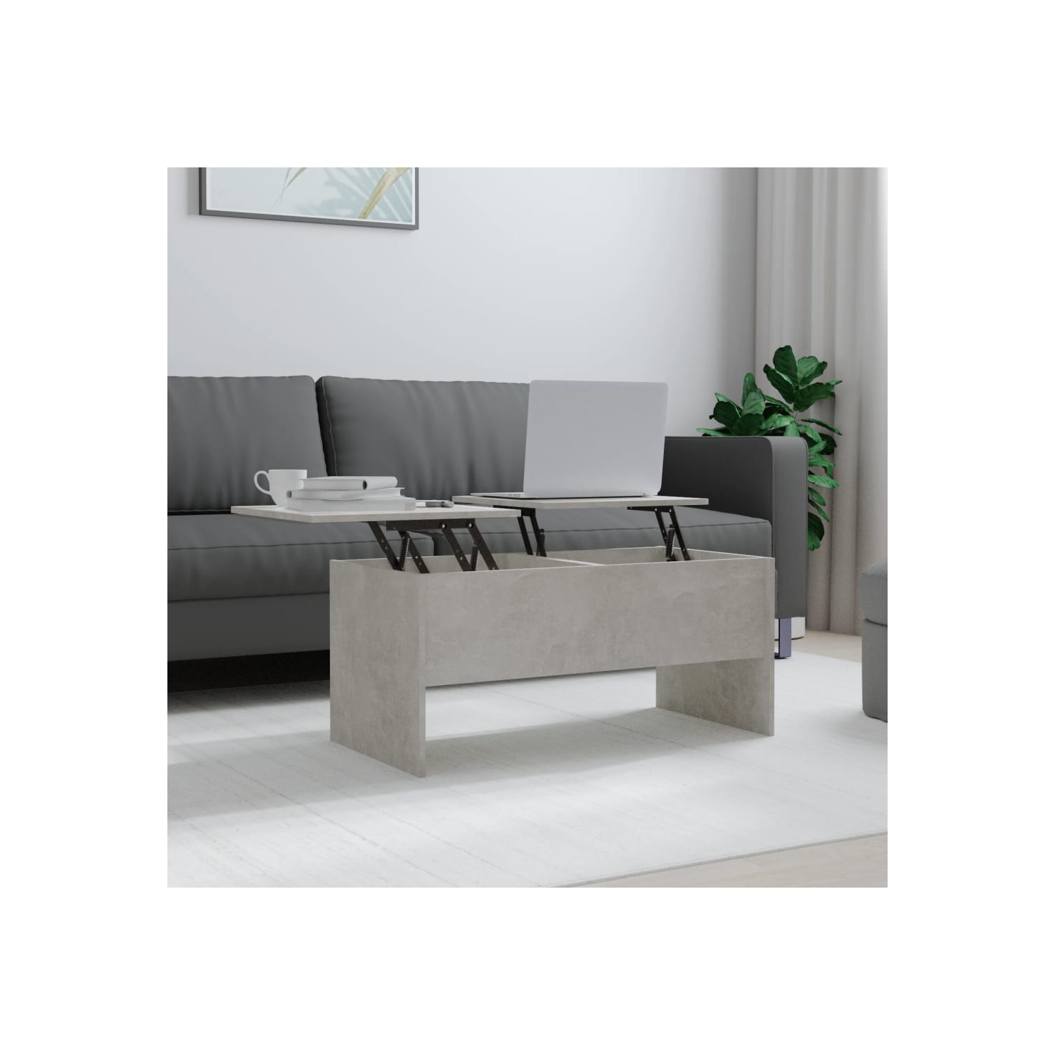 Table basse en béton gris 102x50,5x46,5 cm de vidaXL