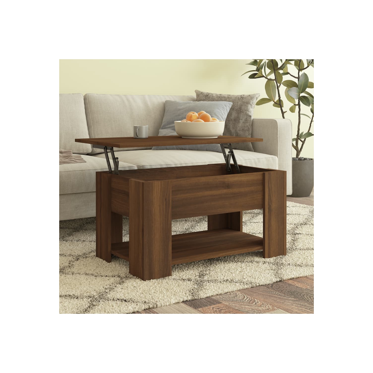 vidaXL Coffee Table Brown Oak 79x49x41 cm Engineered Wood