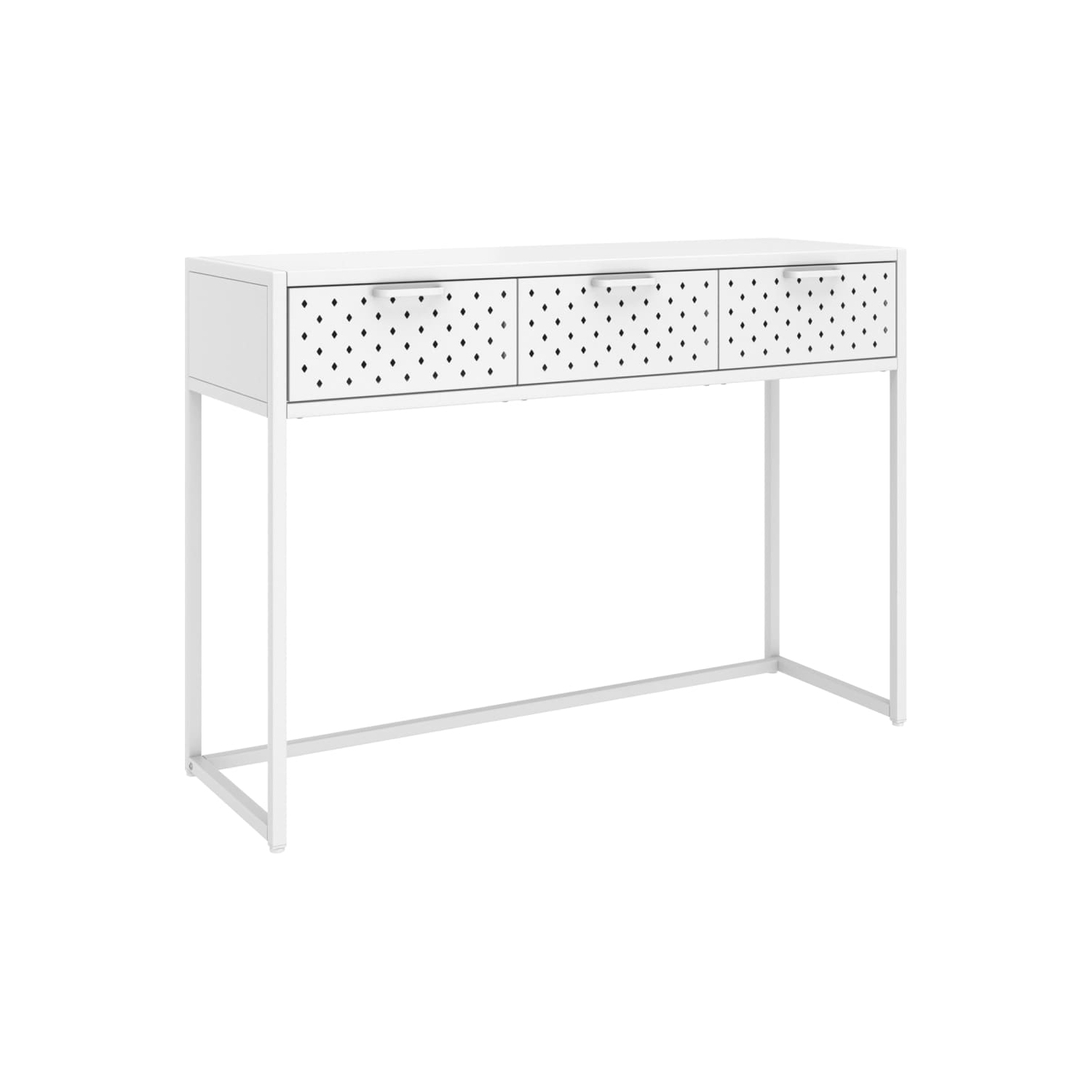 vidaXL Console Table White 106x35x75 cm Steel