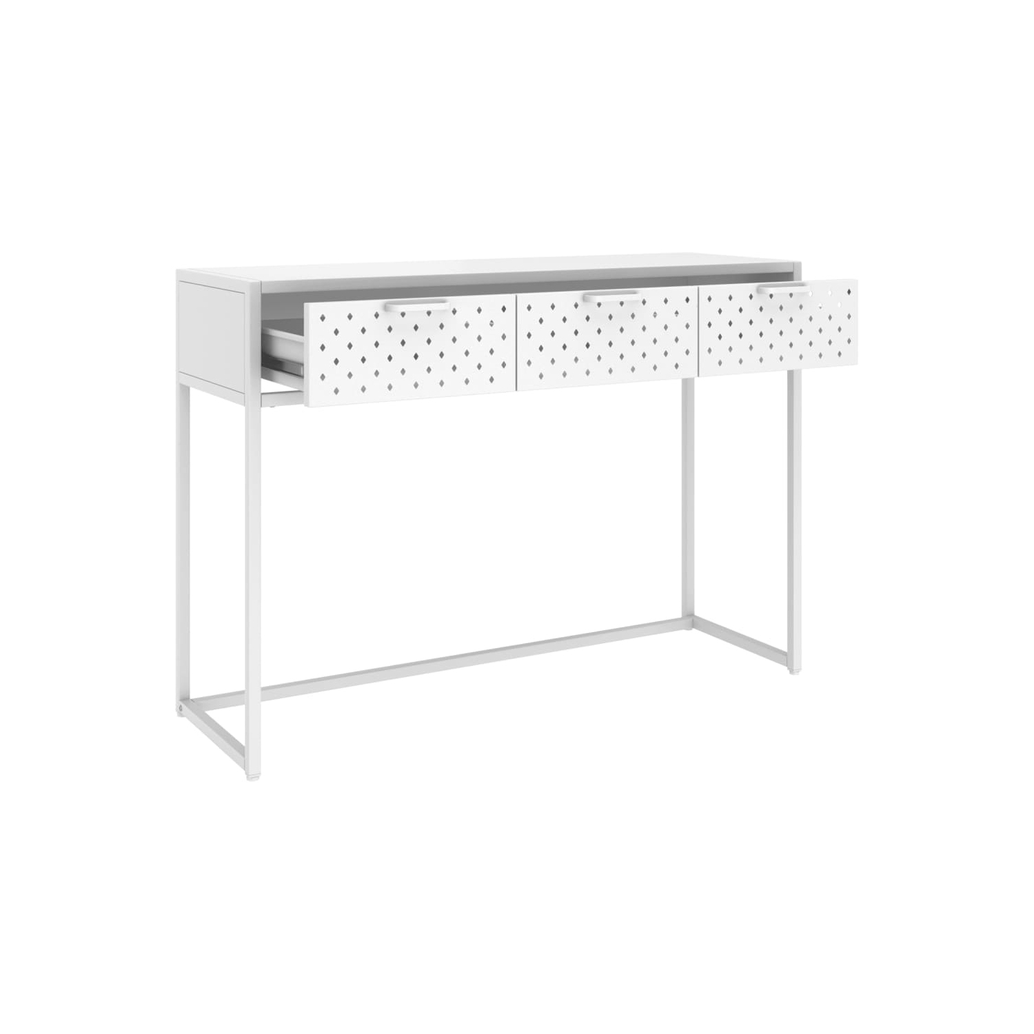 vidaXL Console Table White 106x35x75 cm Steel