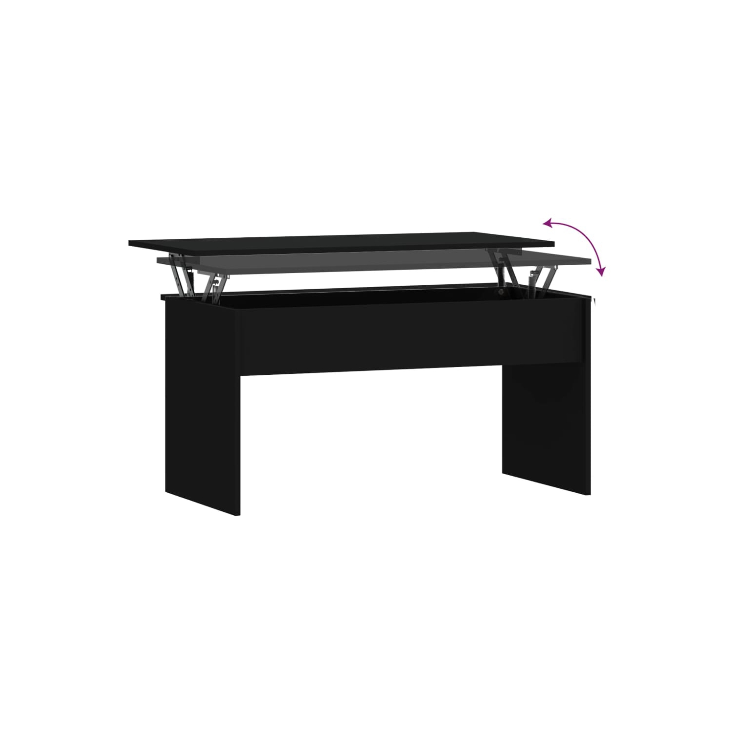 vidaXL Coffee Table Black 102x50.5x52.5 cm Engineered Wood