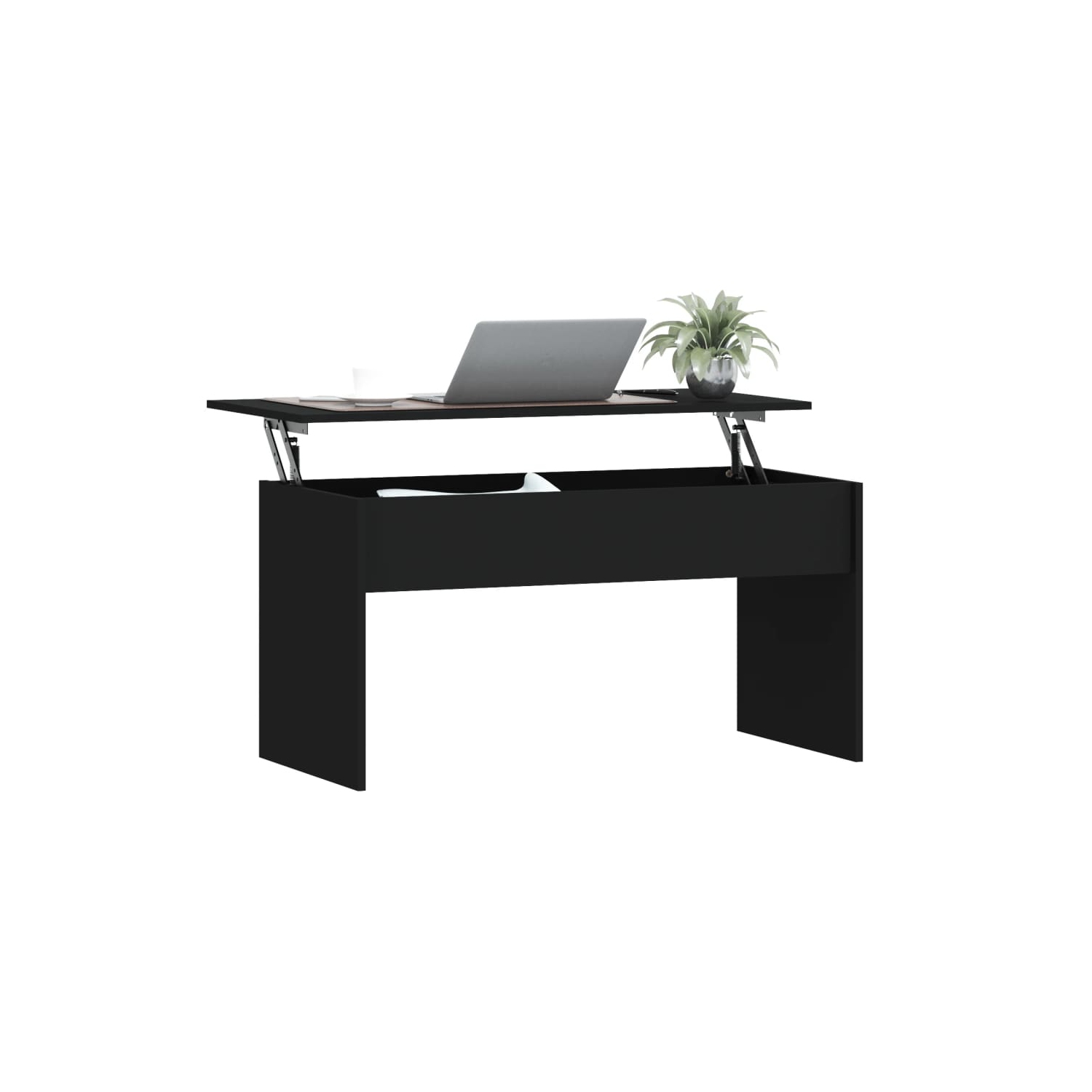 vidaXL Coffee Table Black 102x50.5x52.5 cm Engineered Wood