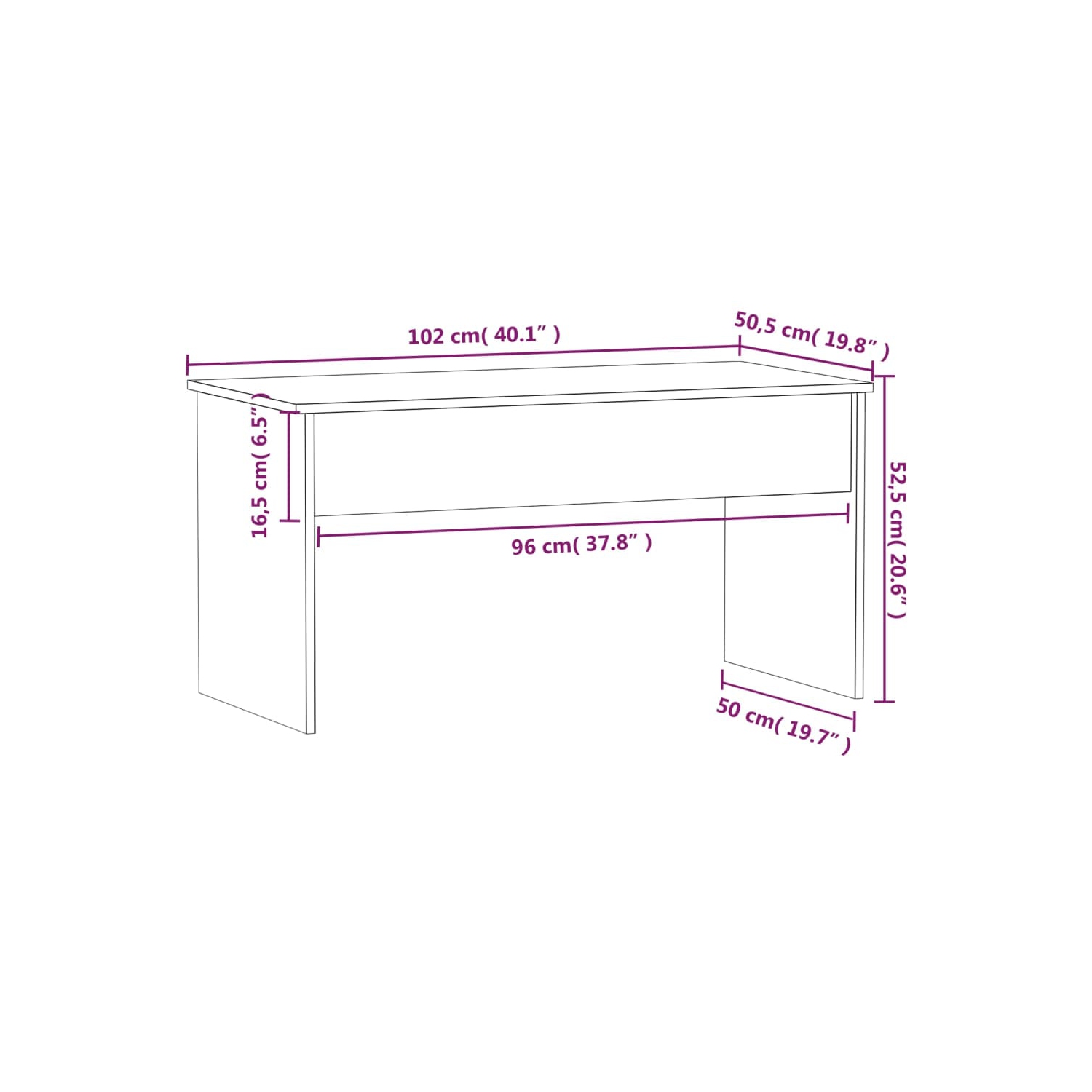 vidaXL Coffee Table Black 102x50.5x52.5 cm Engineered Wood