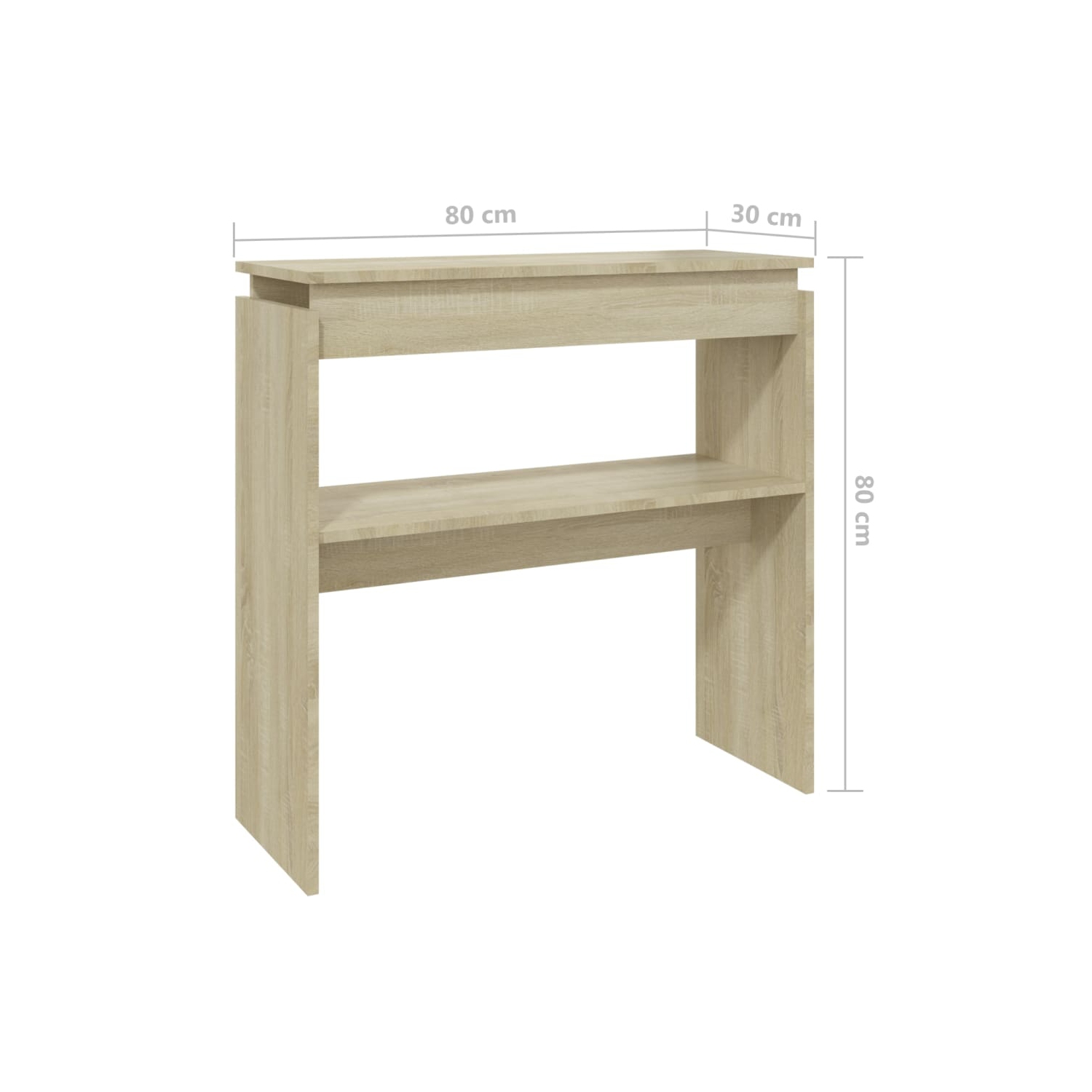 vidaXL Console Table Sonoma Oak 80x30x80 cm Engineered Wood