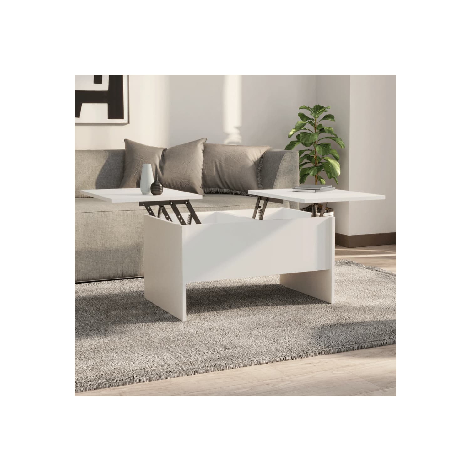 vidaXL Coffee Table White 80x50x42.5 cm Engineered Wood