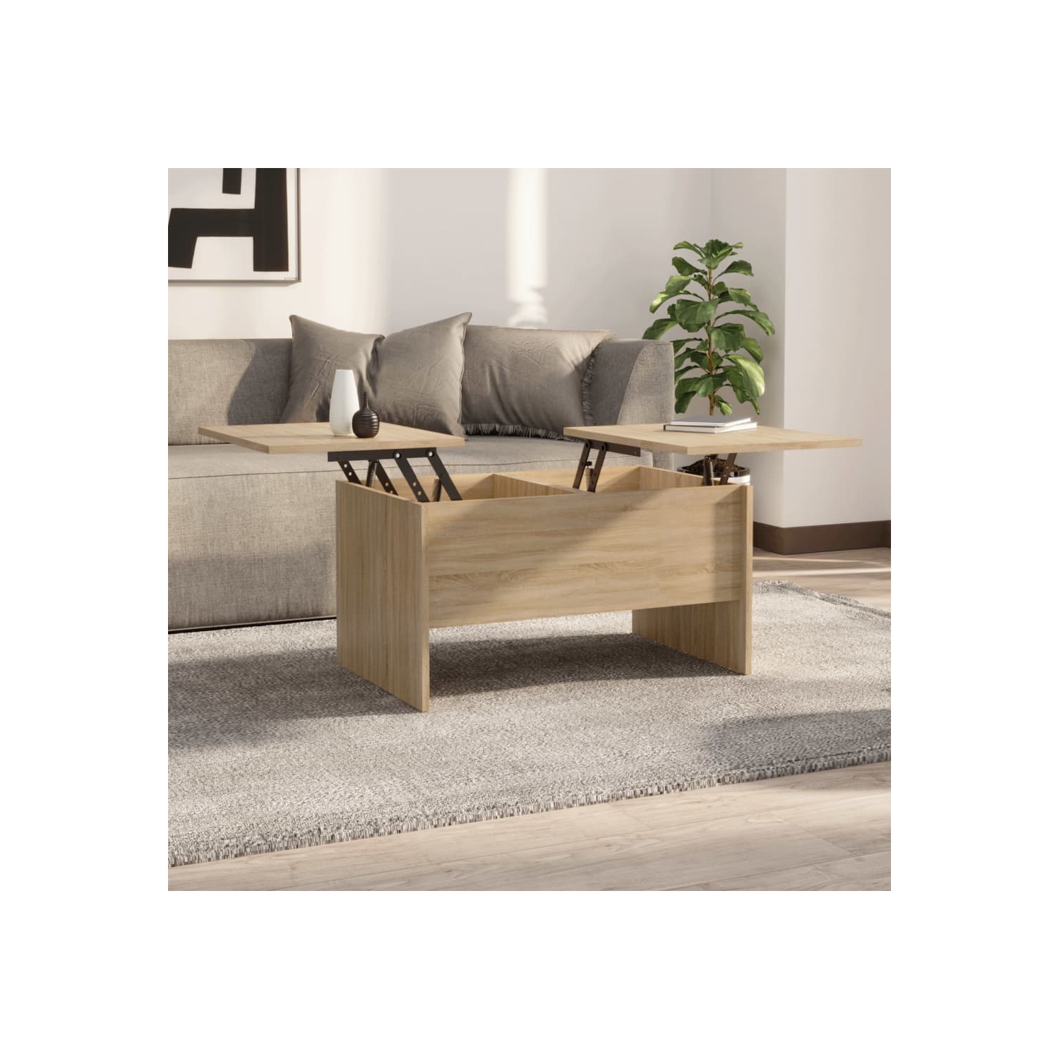 vidaXL Coffee Table Sonoma Oak 80x50x42.5 cm Engineered Wood