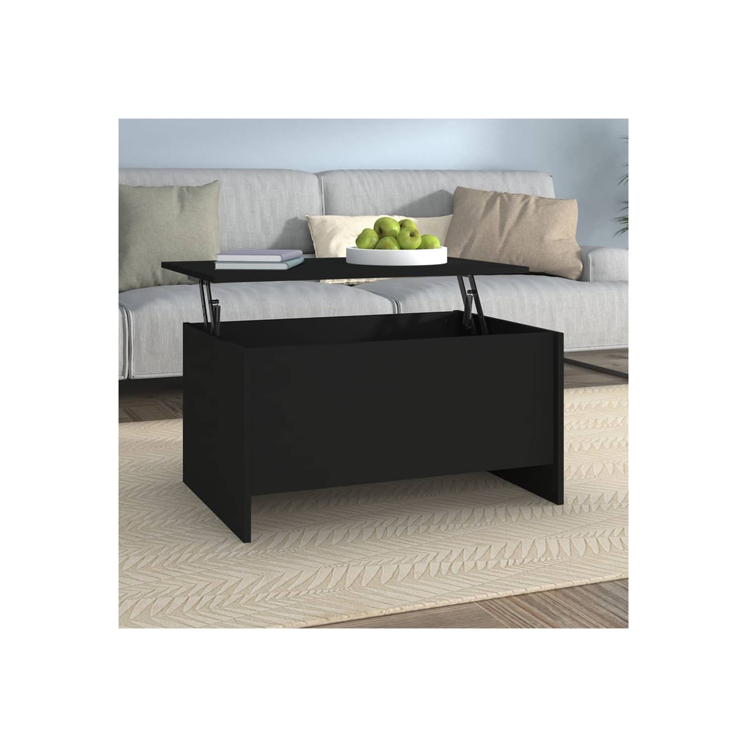 vidaXL Coffee Table Black 80x55.5x41.5 cm Engineered Wood