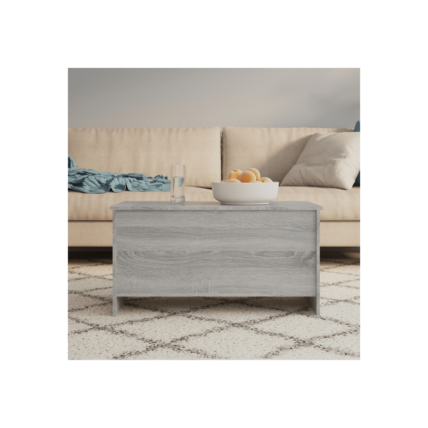 vidaXL Coffee Table Grey Sonoma 102x55.5x52.5 cm Engineered Wood