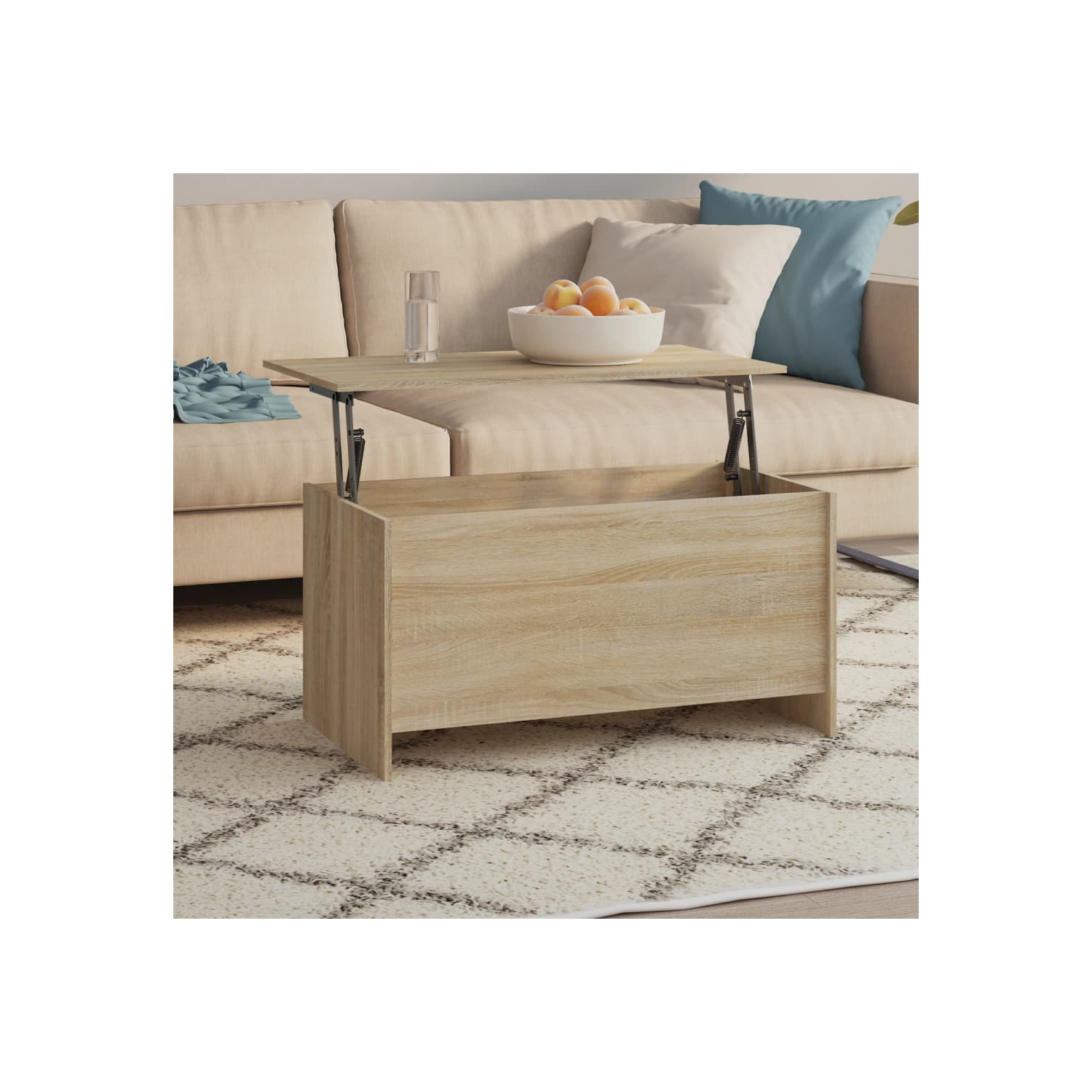 vidaXL Coffee Table Sonoma Oak 102x55.5x52.5 cm Engineered Wood