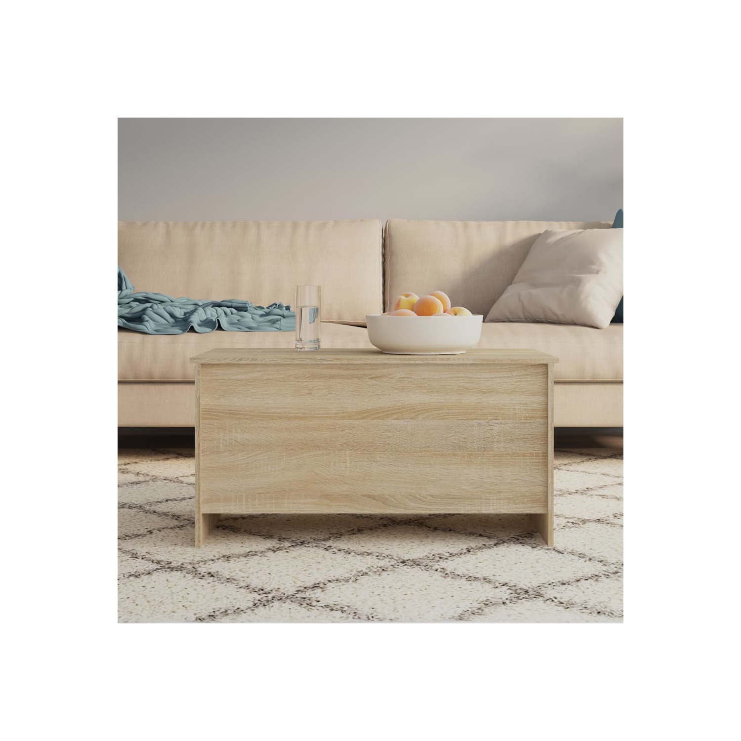 vidaXL Coffee Table Sonoma Oak 102x55.5x52.5 cm Engineered Wood