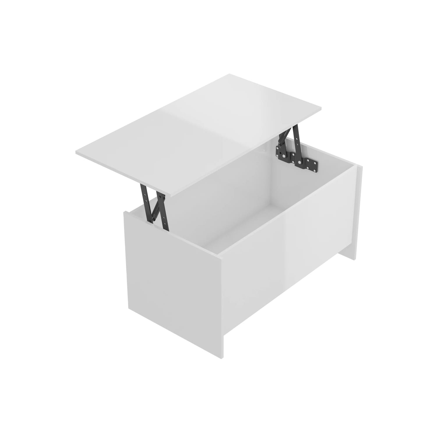 Table basse blanche très lustrée de 102x55,5x52,5 cm bois d'ingénierie