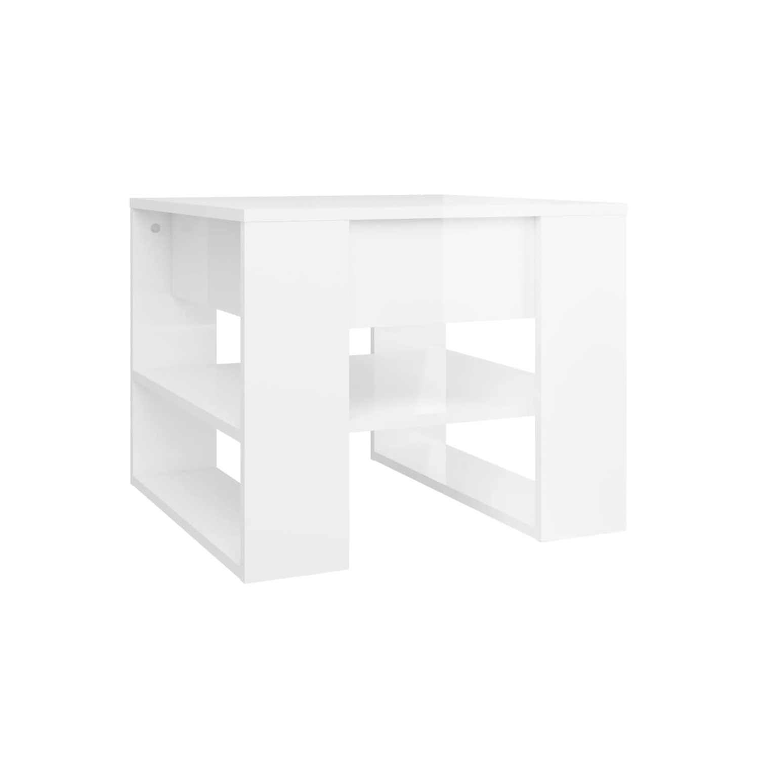 vidaXL Coffee Table High Gloss White 55.5x55x45 cm Engineered Wood