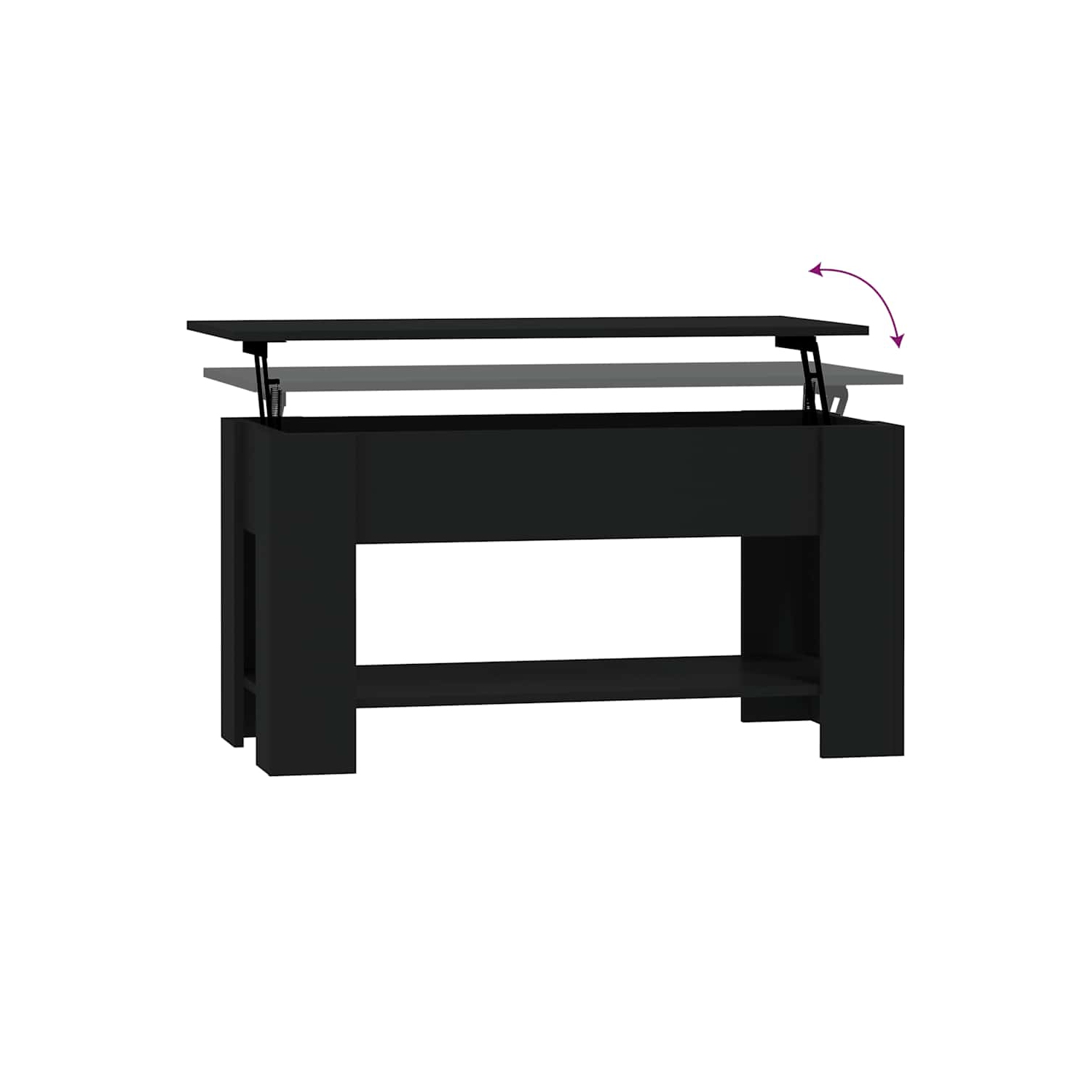 vidaXL Coffee Table Black 101x49x52 cm Engineered Wood