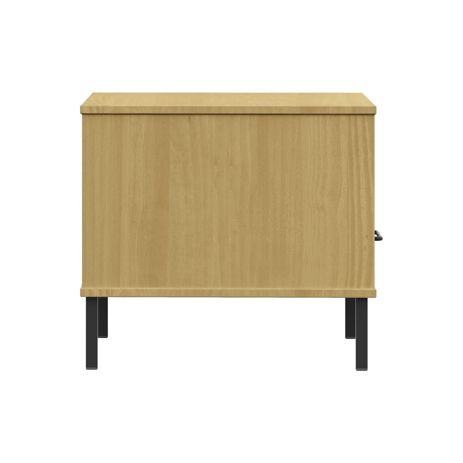 vidaXL Bedside Table with Metal Legs Brown Solid Wood Pine OSLO