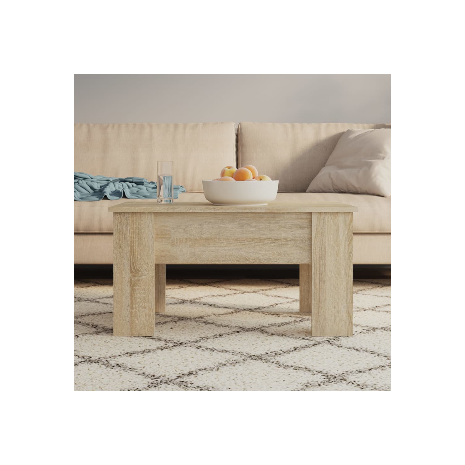 vidaXL Coffee Table Sonoma Oak 79x49x41 cm Engineered Wood