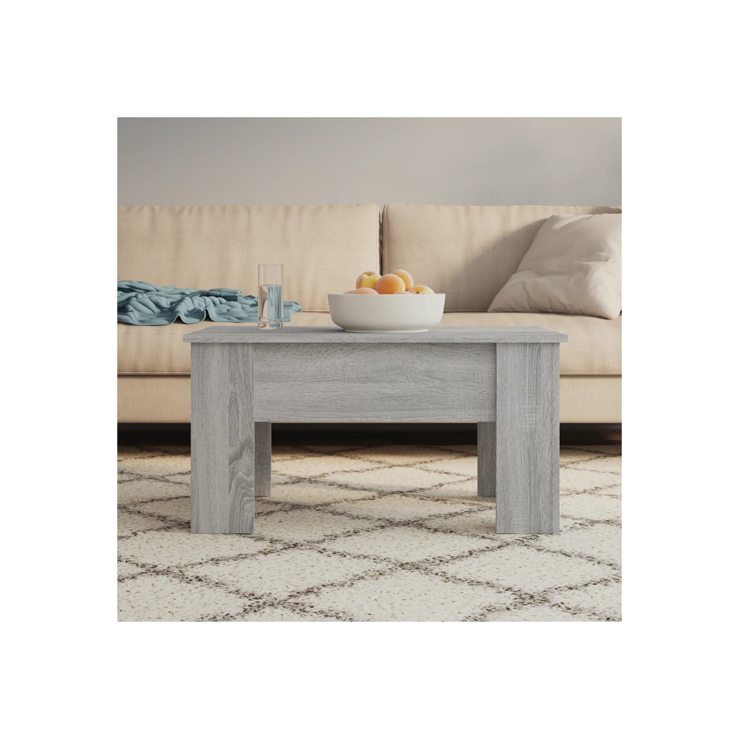 vidaXL Coffee Table Grey Sonoma 79x49x41 cm Engineered Wood