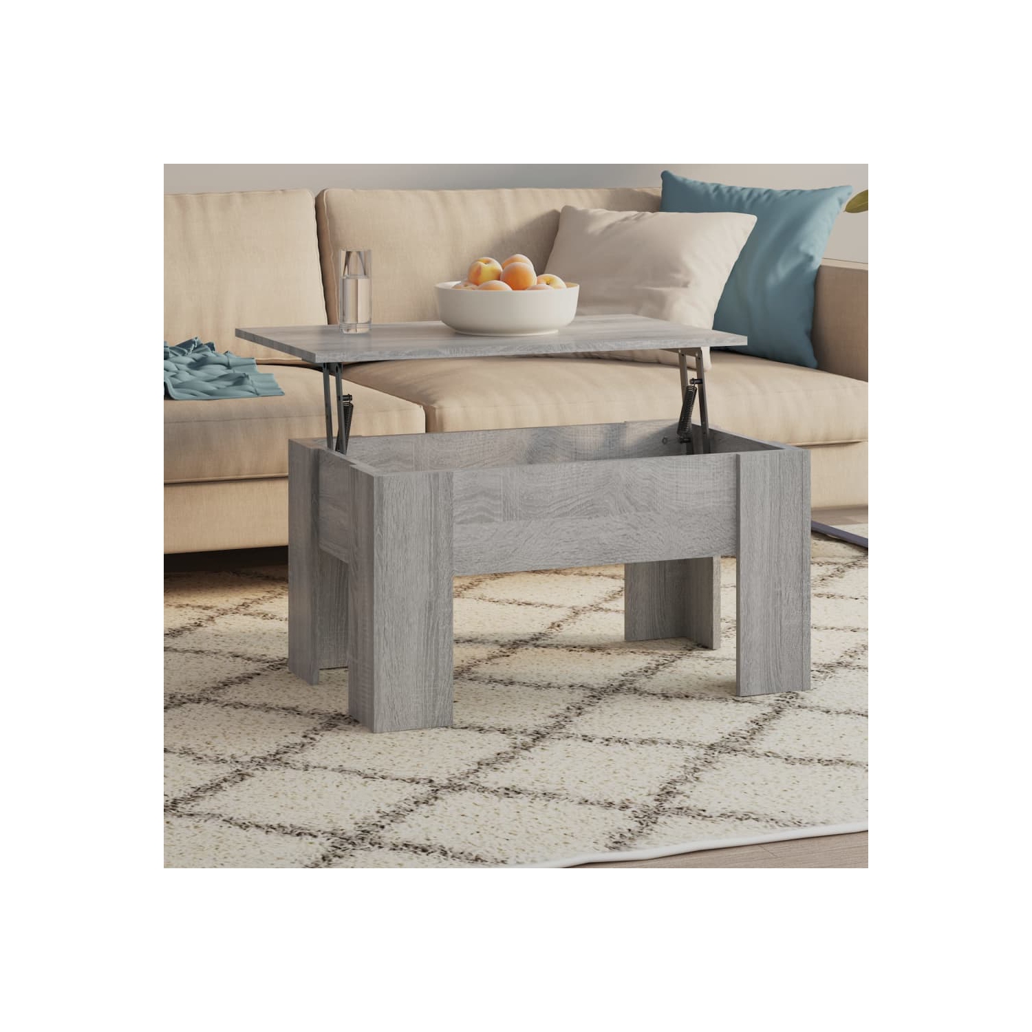 vidaXL Coffee Table Grey Sonoma 79x49x41 cm Engineered Wood