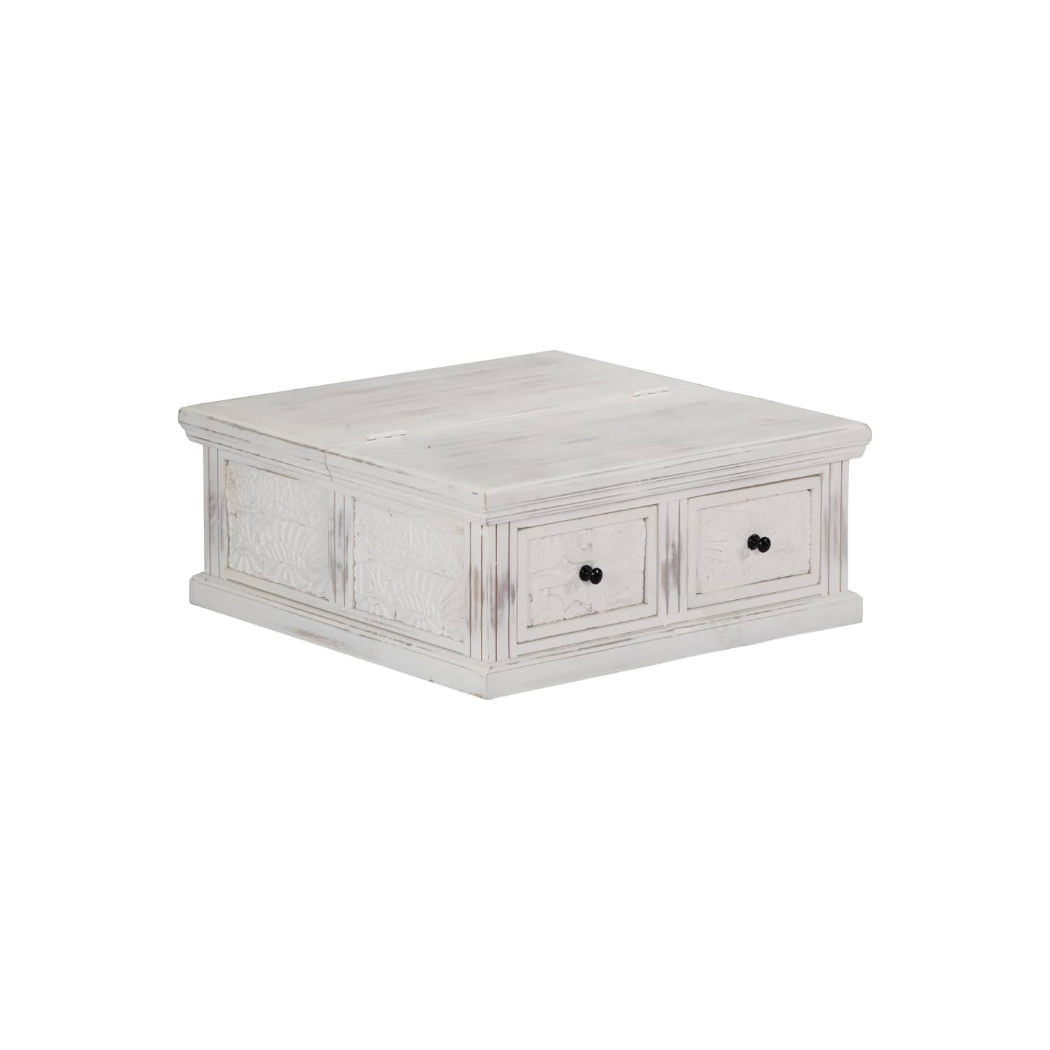 vidaXL Coffee Table White 70x70x30 cm Solid Mango Wood