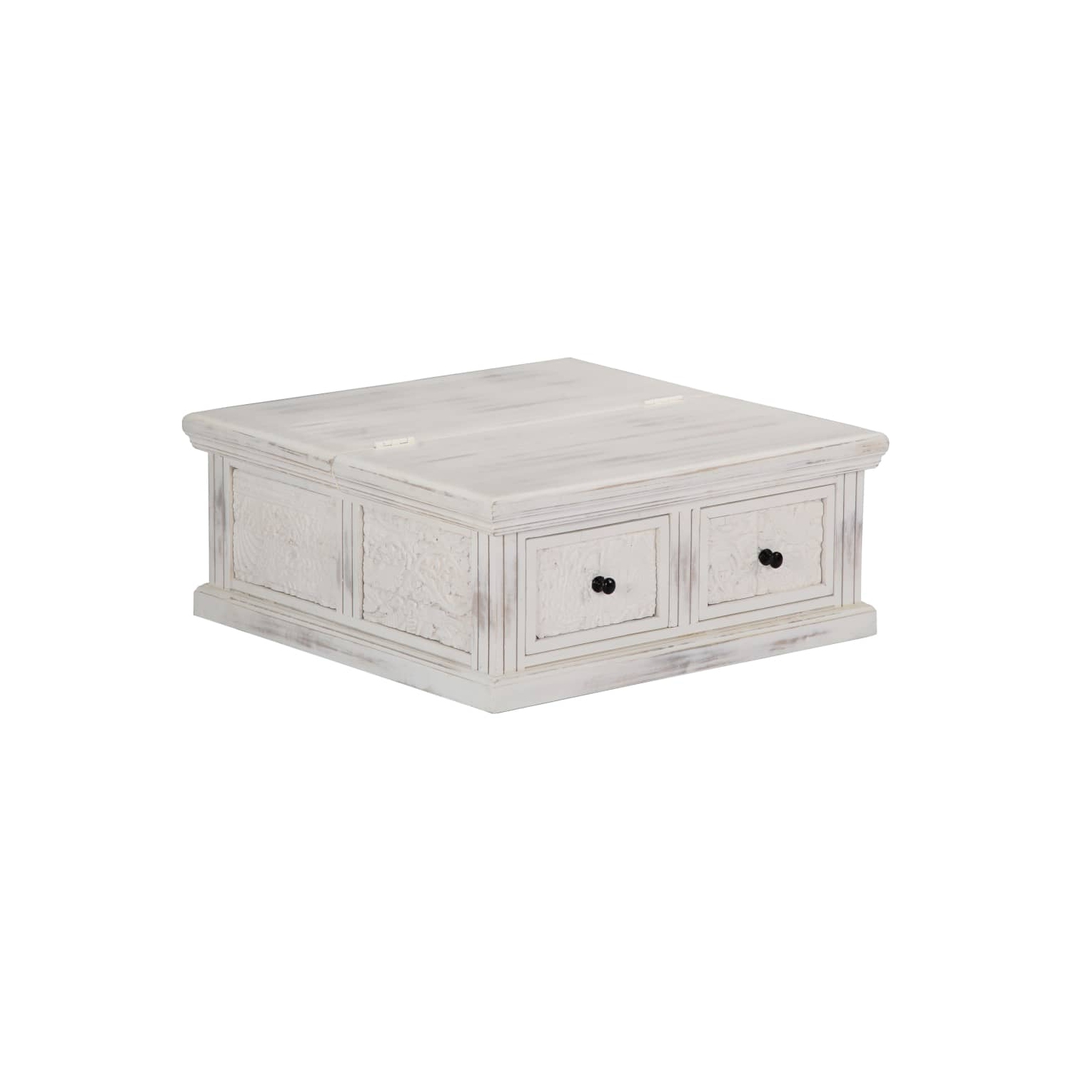 vidaXL Coffee Table White 70x70x30 cm Solid Mango Wood