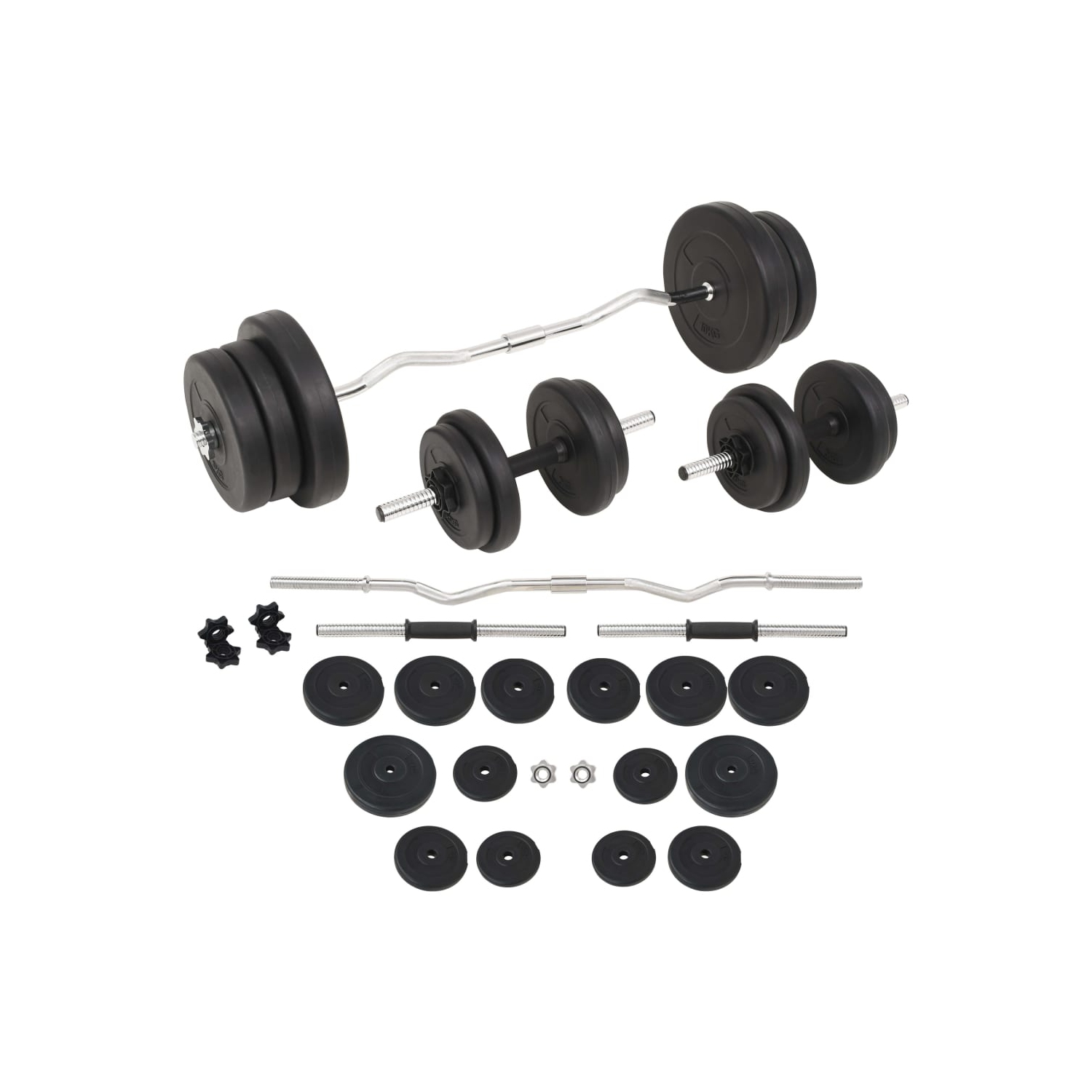 vidaXL Barbell and Dumbbell Set 60 kg
