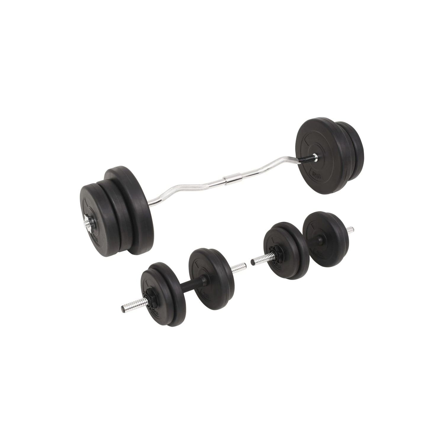 vidaXL Barbell and Dumbbell Set 60 kg