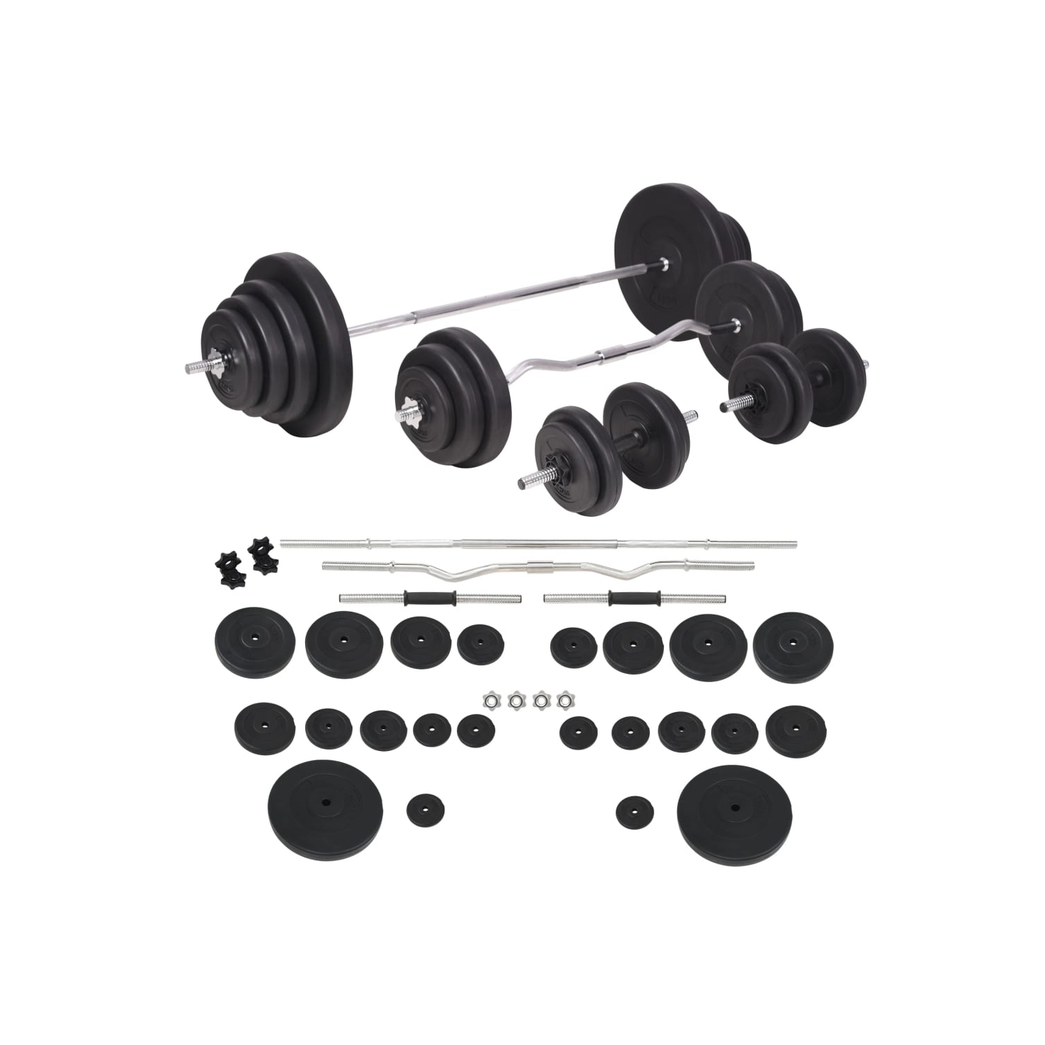 vidaXL Barbell and Dumbbell Set 120 kg
