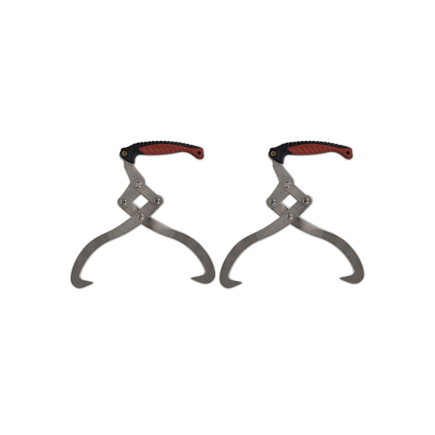 2 pinces à bûches avec poignée en TPR