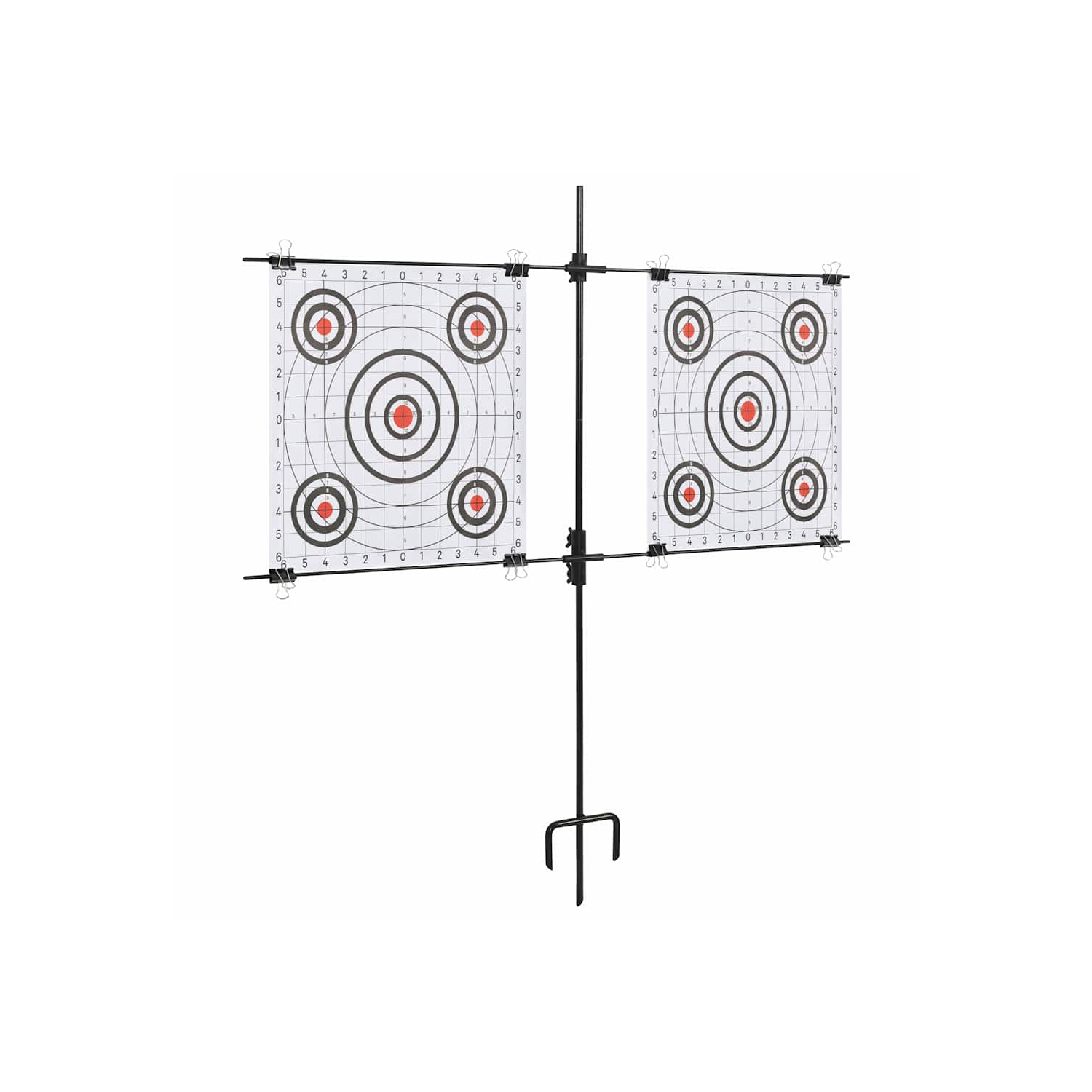vidaXL Target Paper Stand with Shooting Papers 78x76 cm Steel