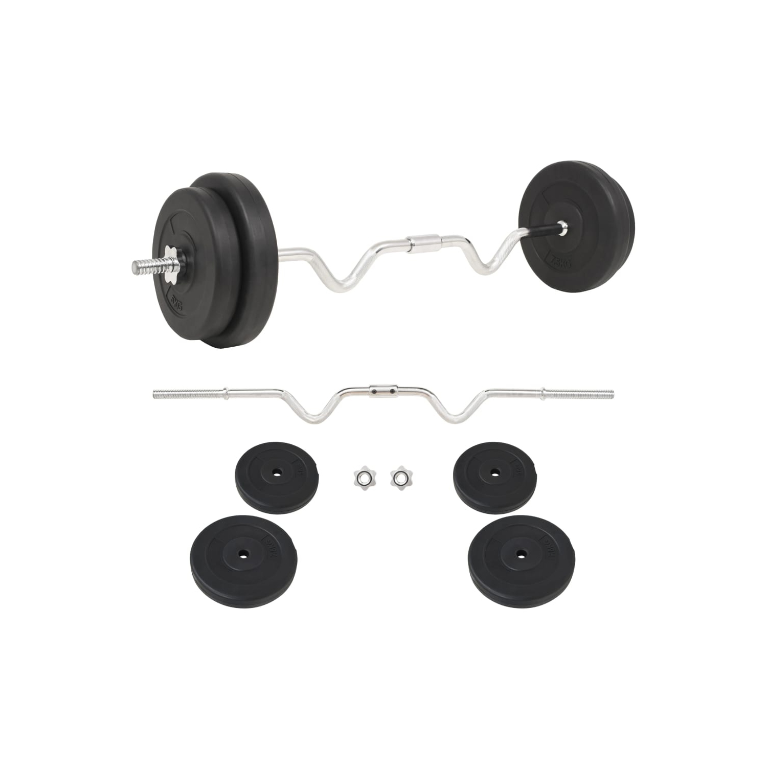 30&nbsp;kg de l'ensemble d'haltères vidaXL