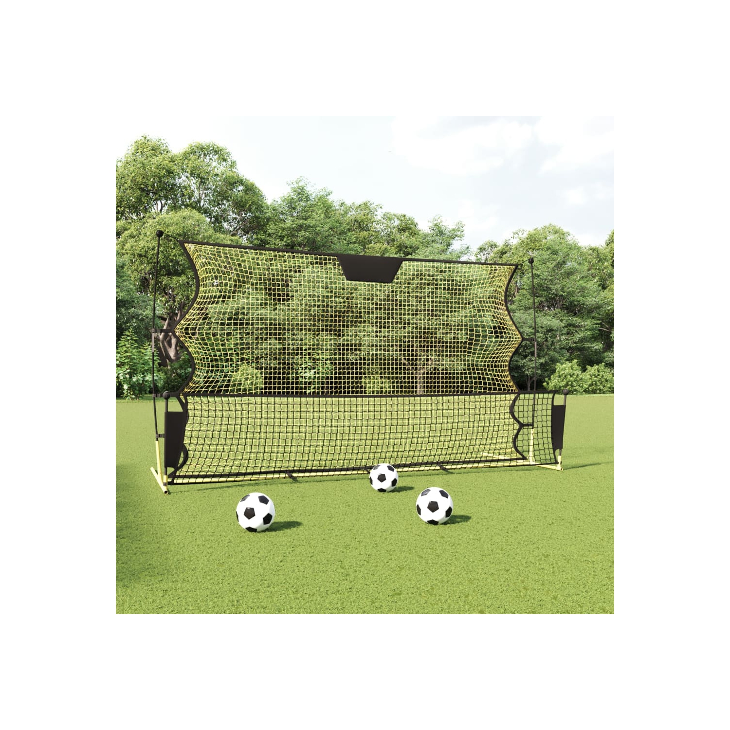 Filet d'entraînement pour le football noir et jaune 183x85x120 cm polyester