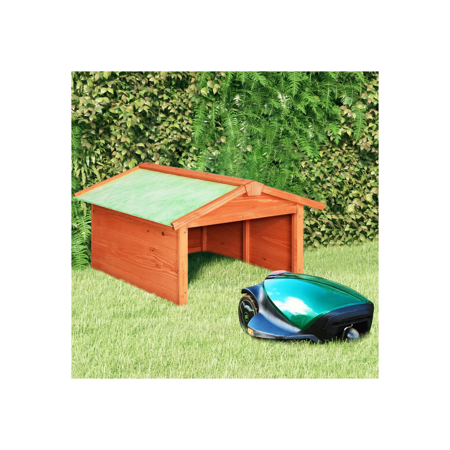 vidaXL Robotic Lawn Mower Garage 72x87x50 cm Solid Firwood