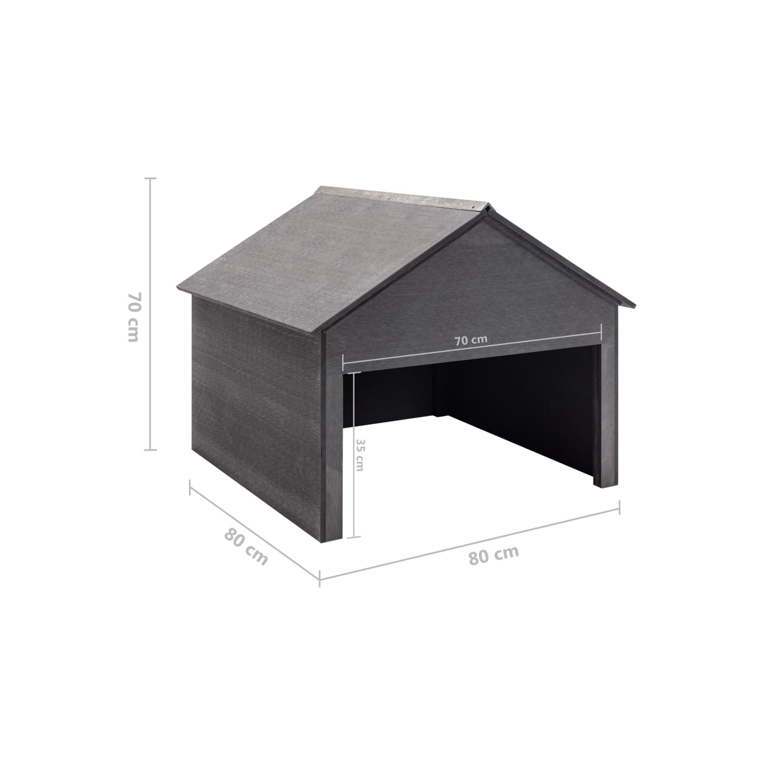 vidaXL Lawn Mower Garage Grey 80x80x70 cm WPC