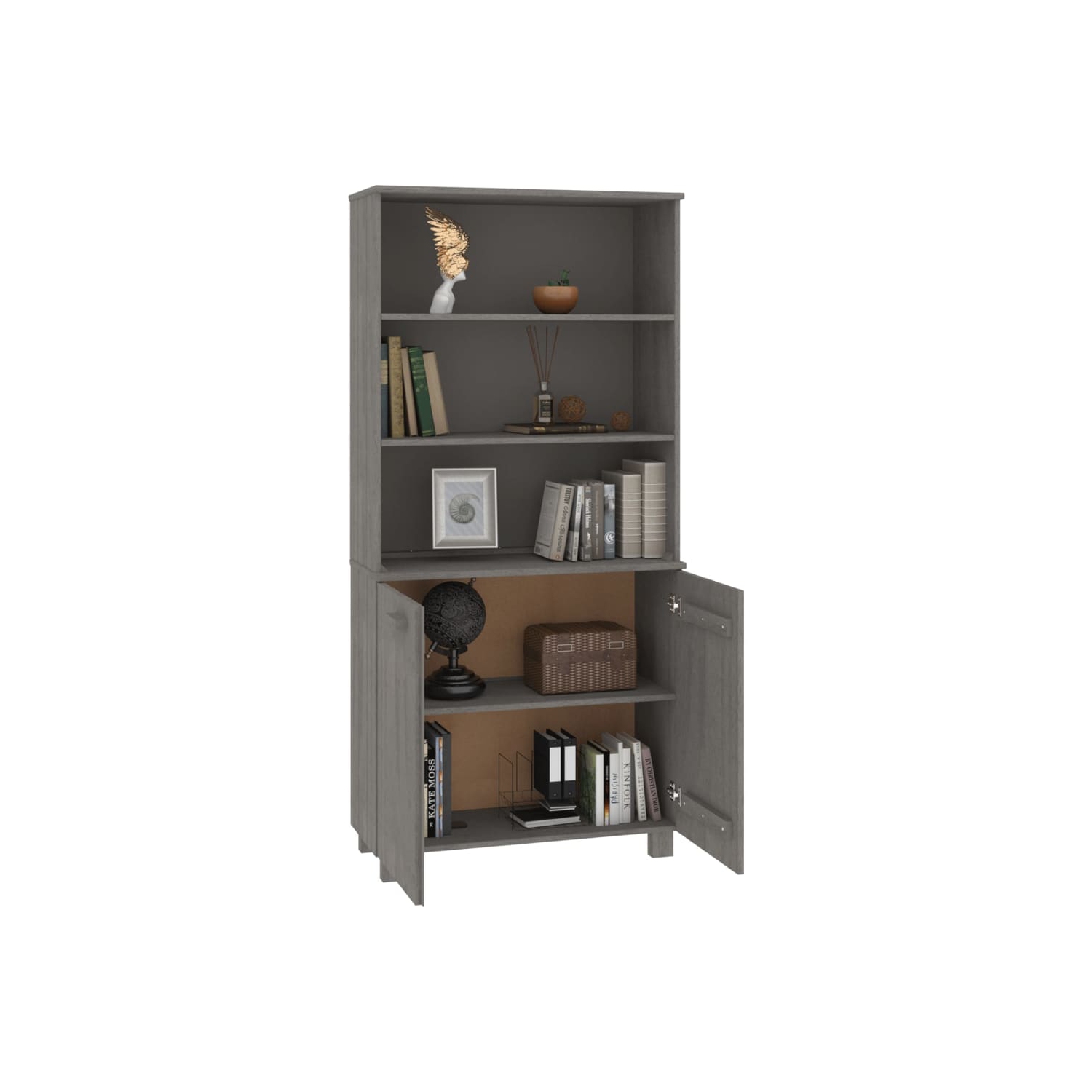 vidaXL Highboard HAMAR Solid Wood Pine Light Grey