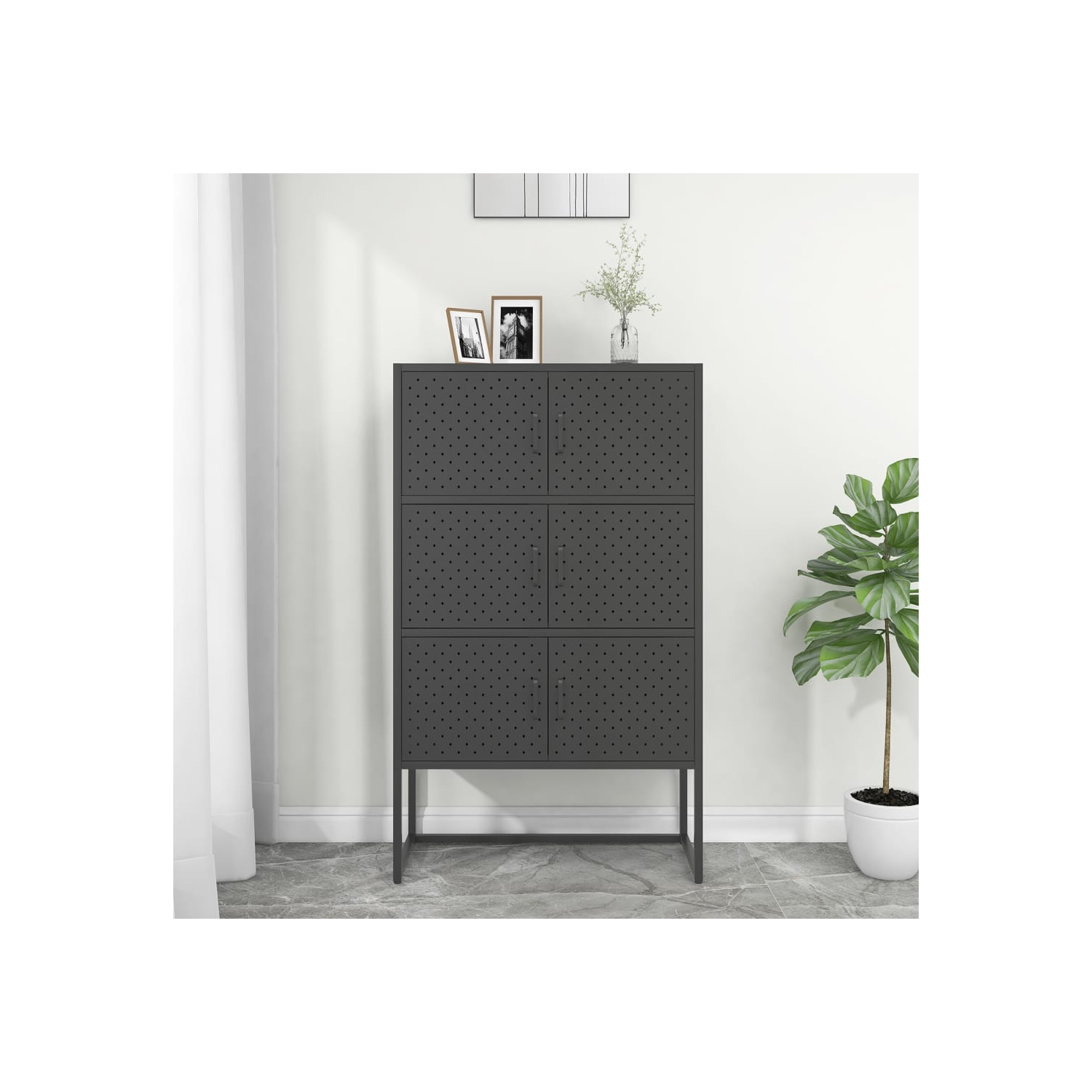 vidaXL Highboard Anthracite 80x35x135 cm Steel