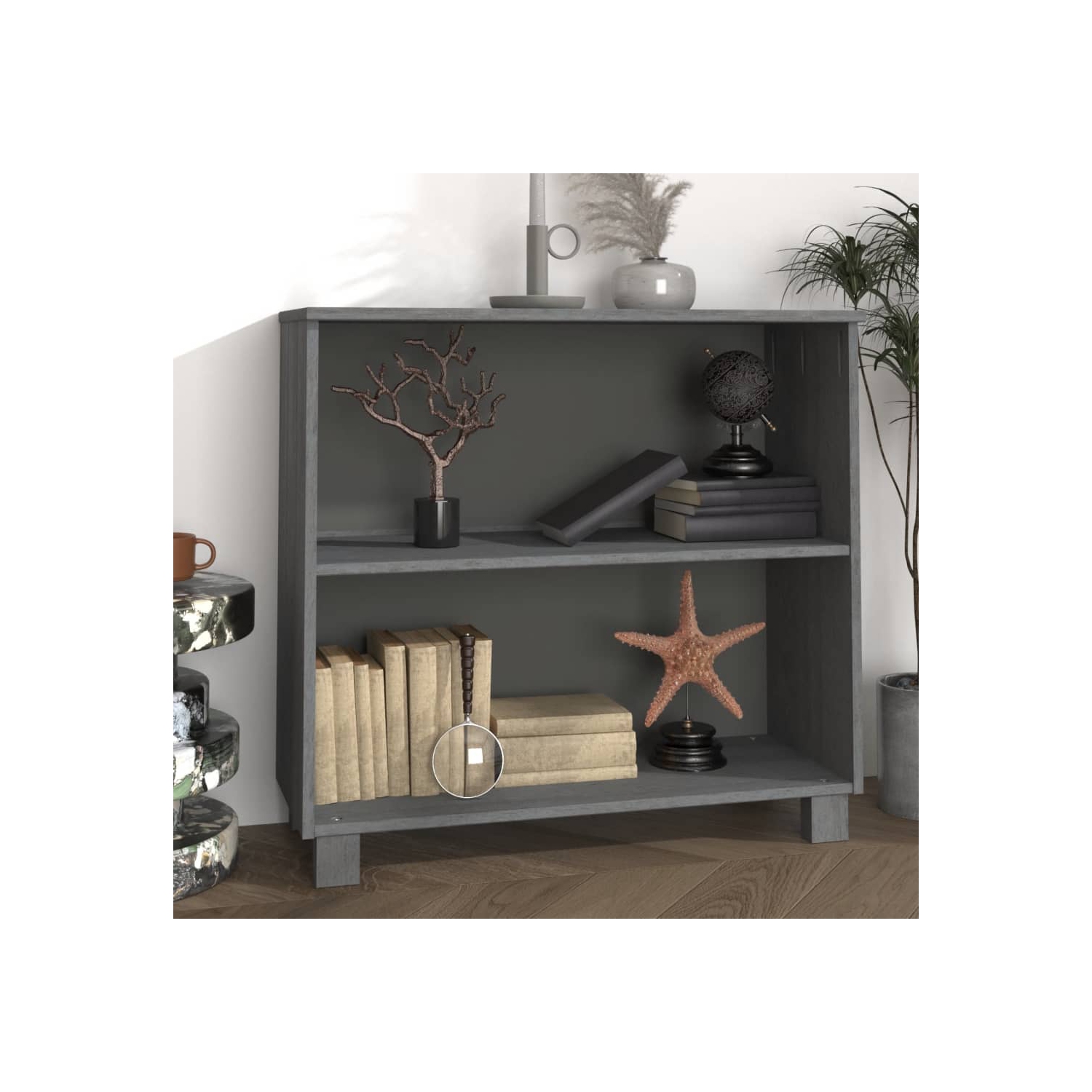 vidaXL Sideboard HAMAR Dark Grey 85x35x80 cm Solid Wood Pine