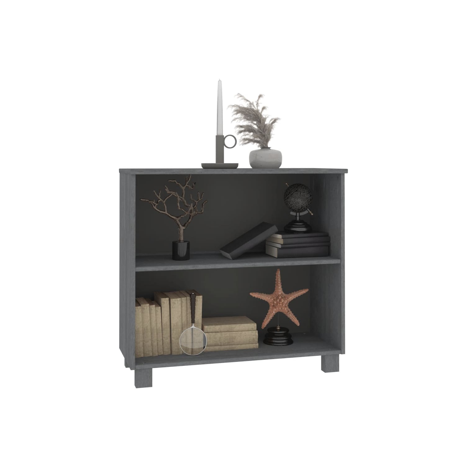 vidaXL Sideboard HAMAR Dark Grey 85x35x80 cm Solid Wood Pine