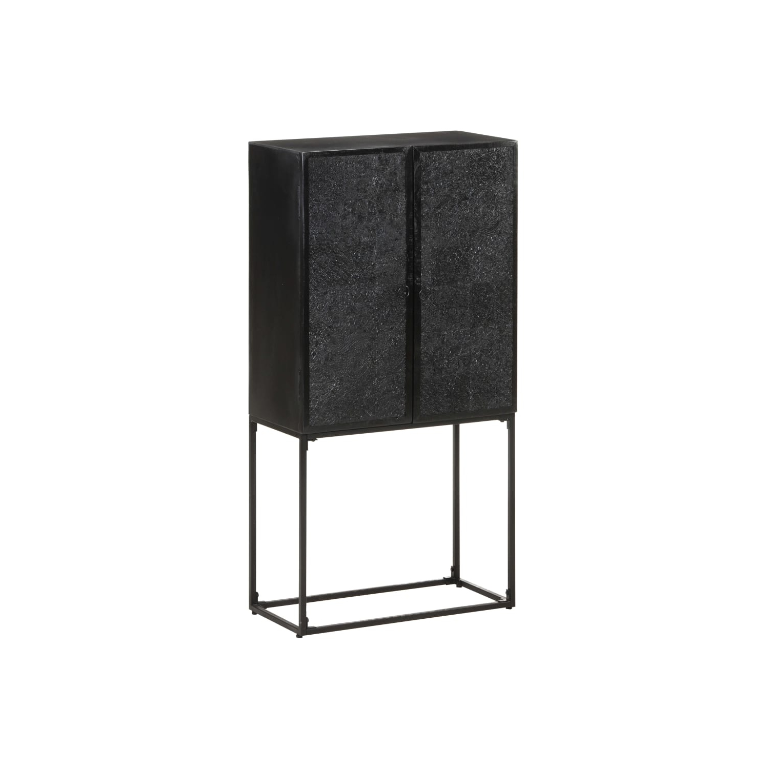 vidaXL Sideboard Black 60x30x120 cm Solid Acacia and Mango Wood