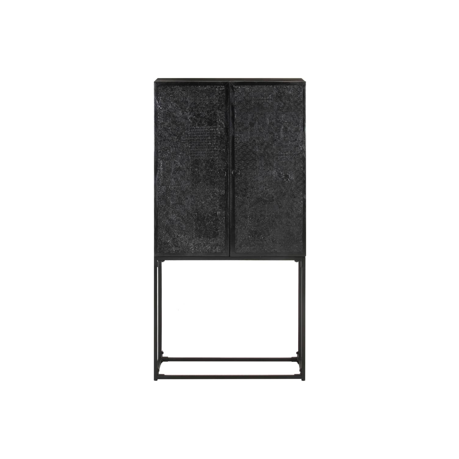 vidaXL Sideboard Black 60x30x120 cm Solid Acacia and Mango Wood