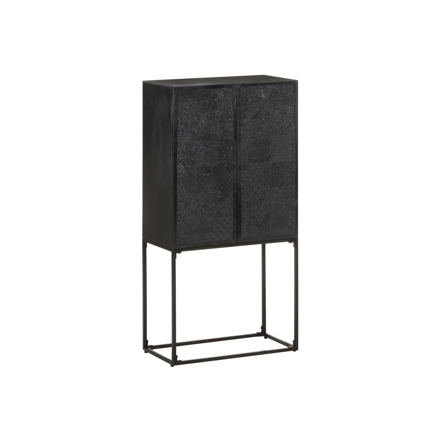 vidaXL Sideboard Black 60x30x120 cm Solid Acacia and Mango Wood