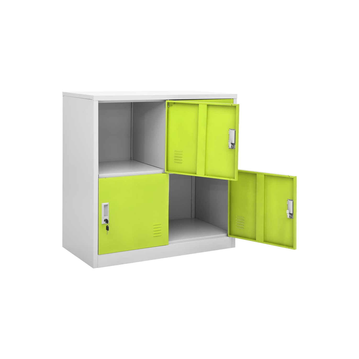 vidaXL Locker Cabinets 2 pcs Light Grey and Green 90x45x92.5 cm Steel