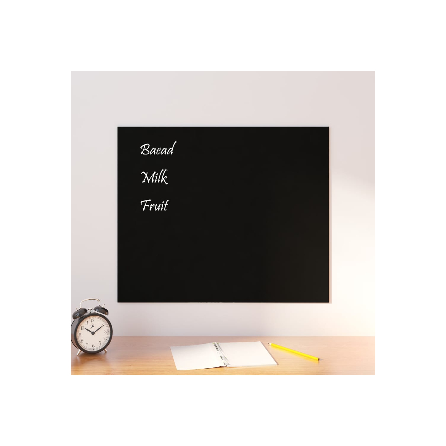 Tableau magnétique mural en verre trempé noir 60 x 50 cm de vidaXL