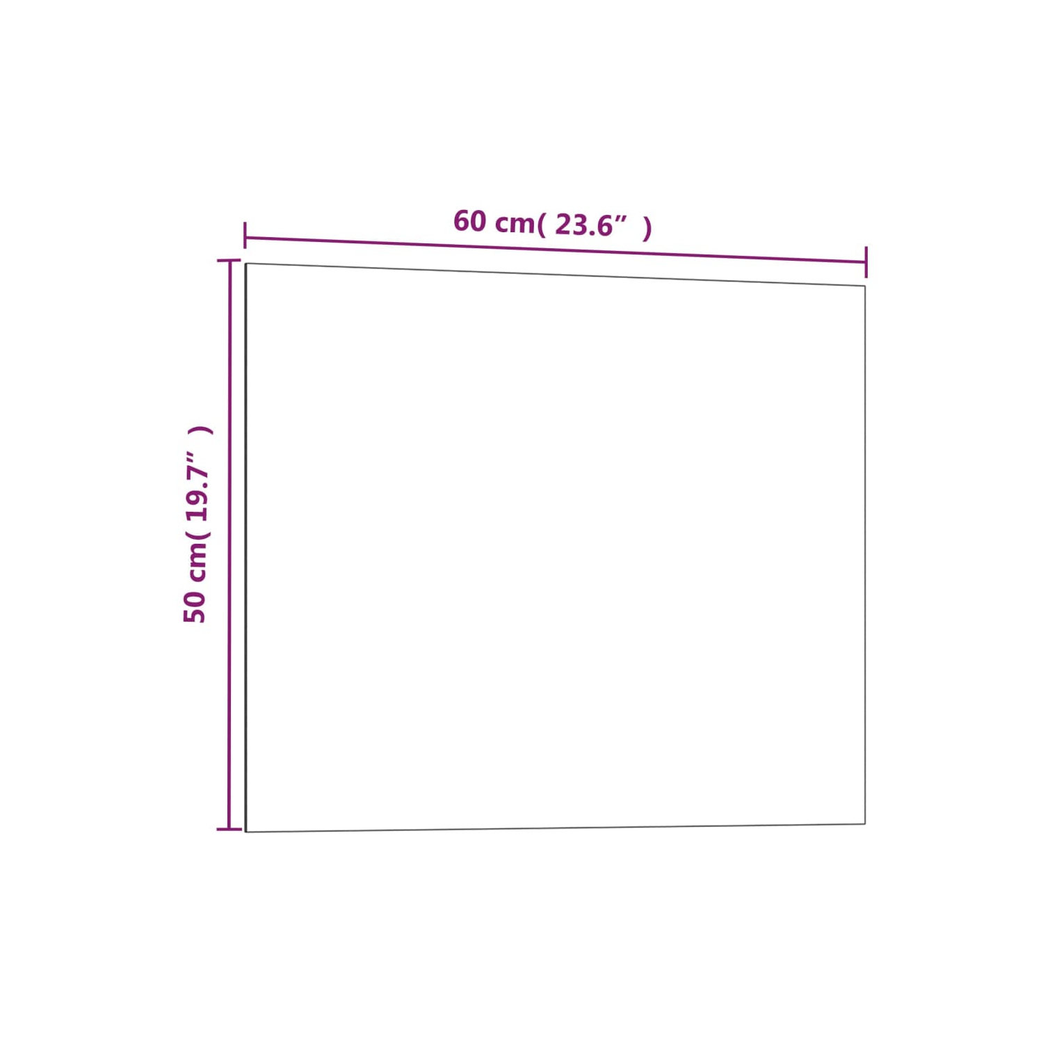 Tableau magnétique mural en verre trempé noir 60 x 50 cm de vidaXL