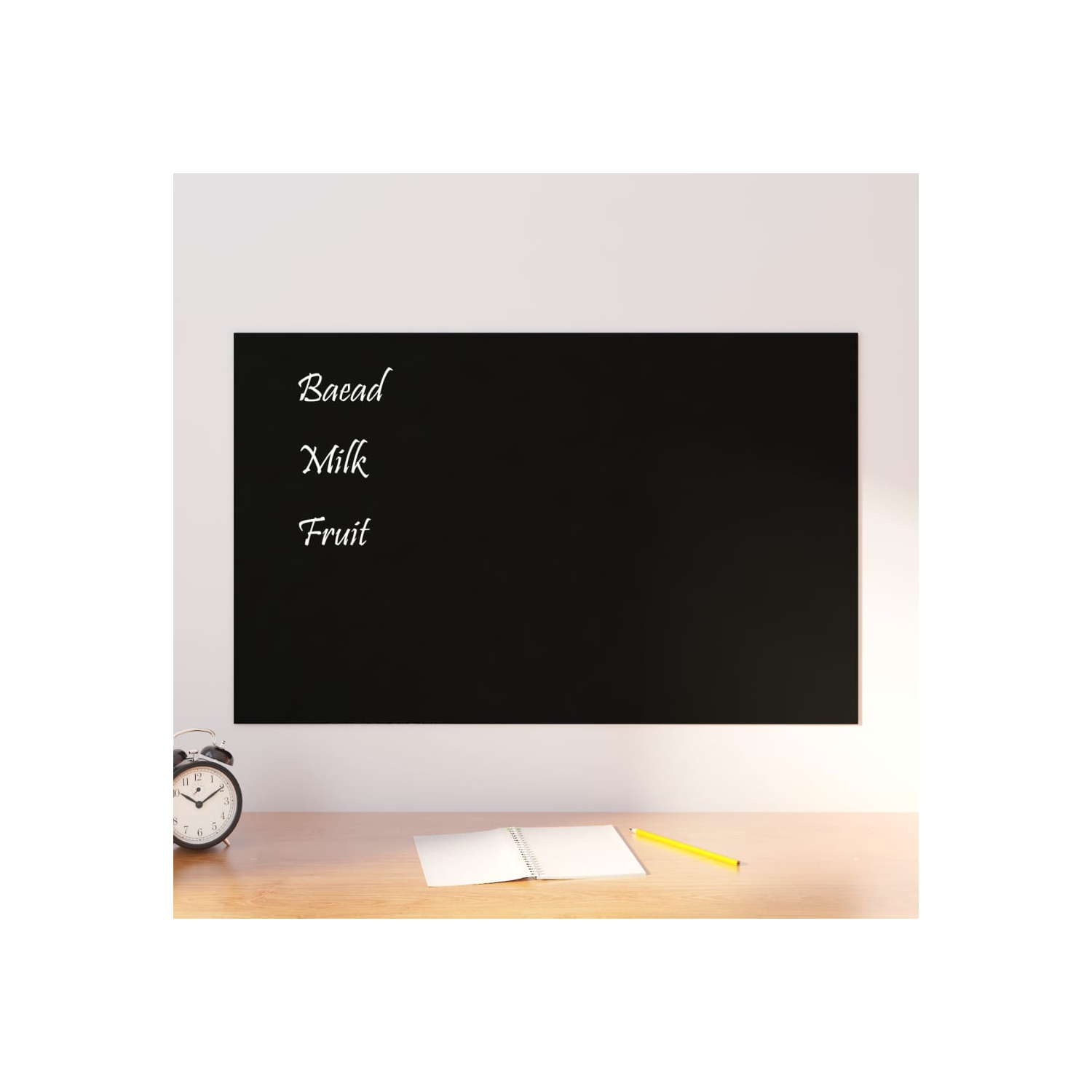 Tableau magnétique mural vidaXL en verre trempé noir 80 x 50&nbsp;cm