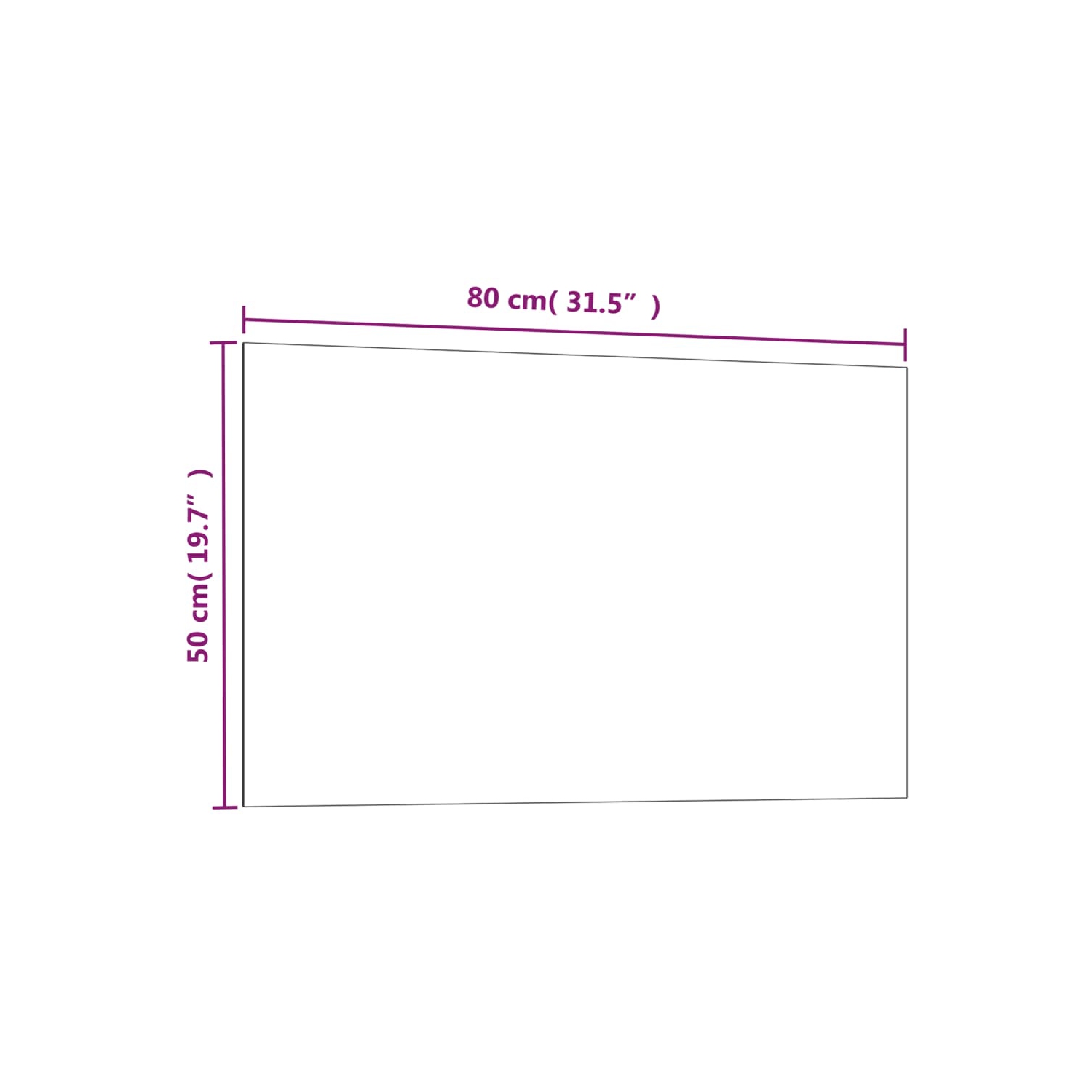 Tableau magnétique mural vidaXL en verre trempé noir 80 x 50&nbsp;cm