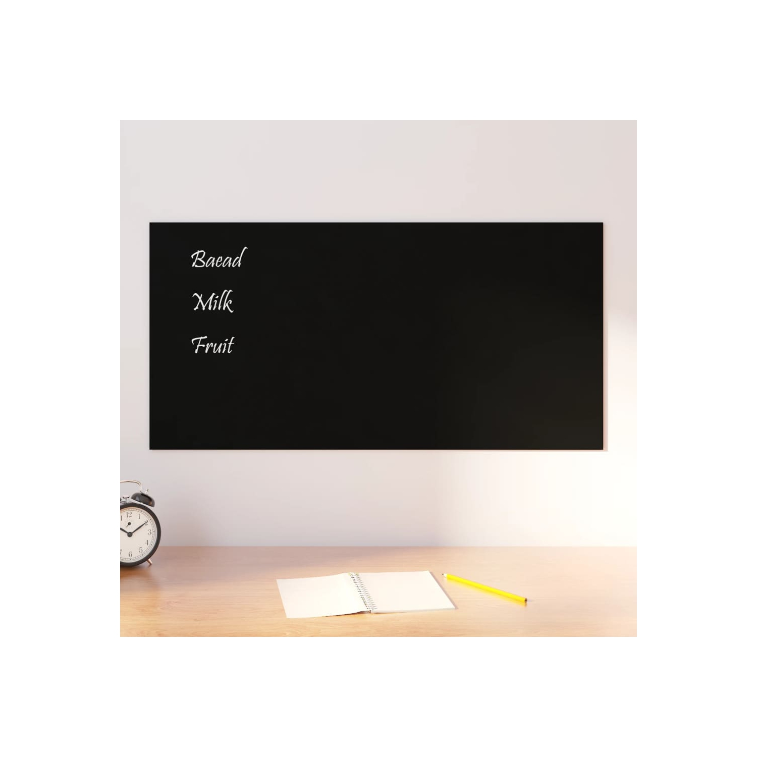 Tableau magnétique mural vidaXL en verre trempé noir 80 x 40&nbsp;cm