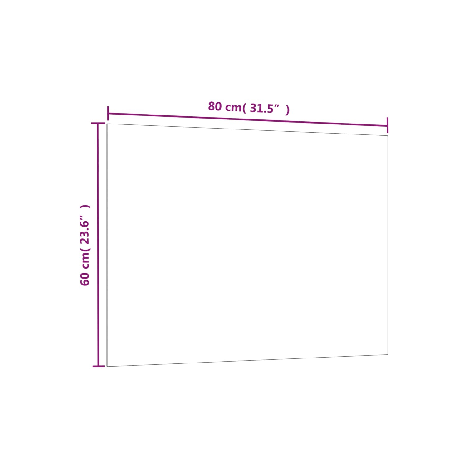 Tableau magnétique mural vidaXL&nbsp;en verre trempé noir de 80&nbsp;po 60&nbsp;cm