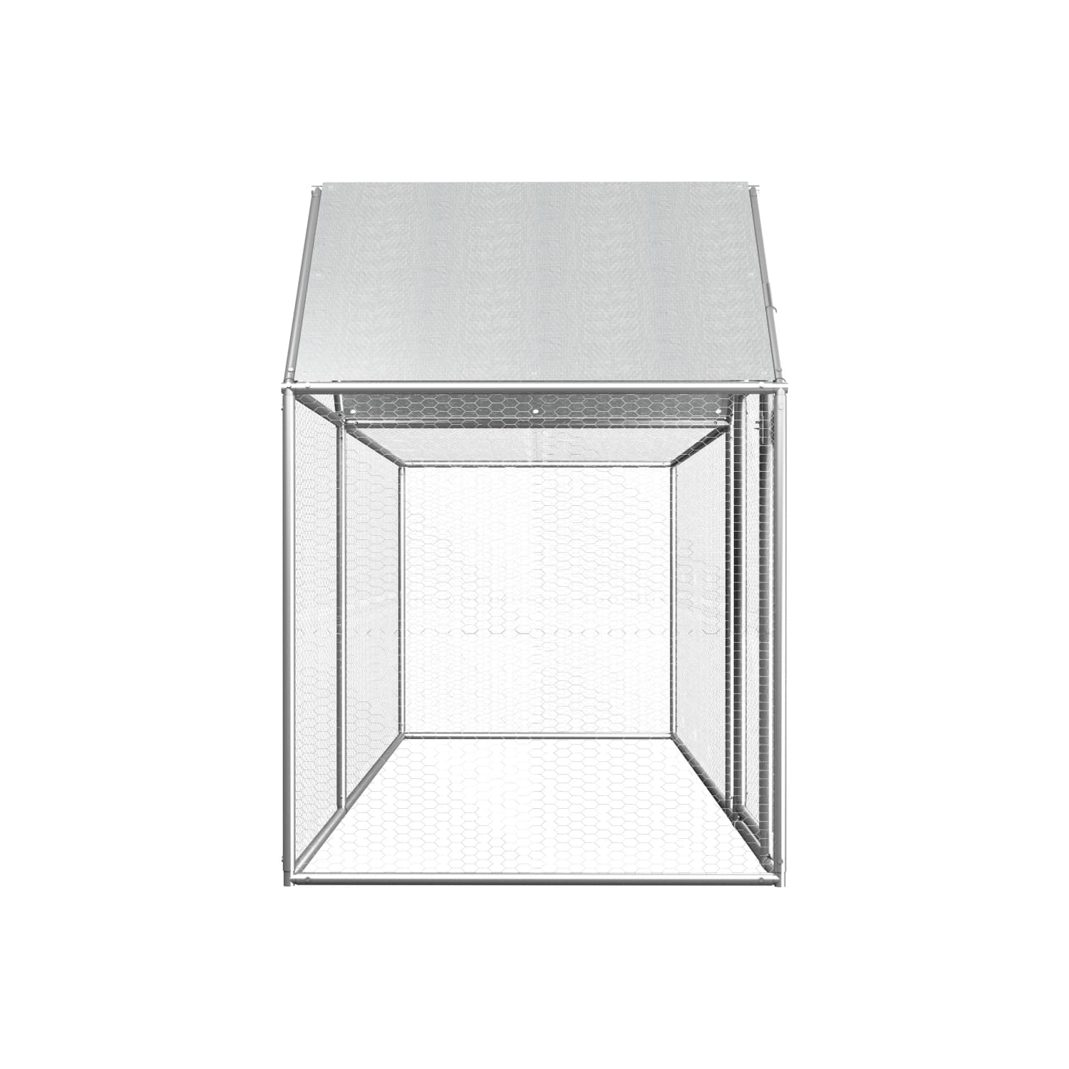 vidaXL Chicken Coop 3x1x1.5 m Galvanised Steel